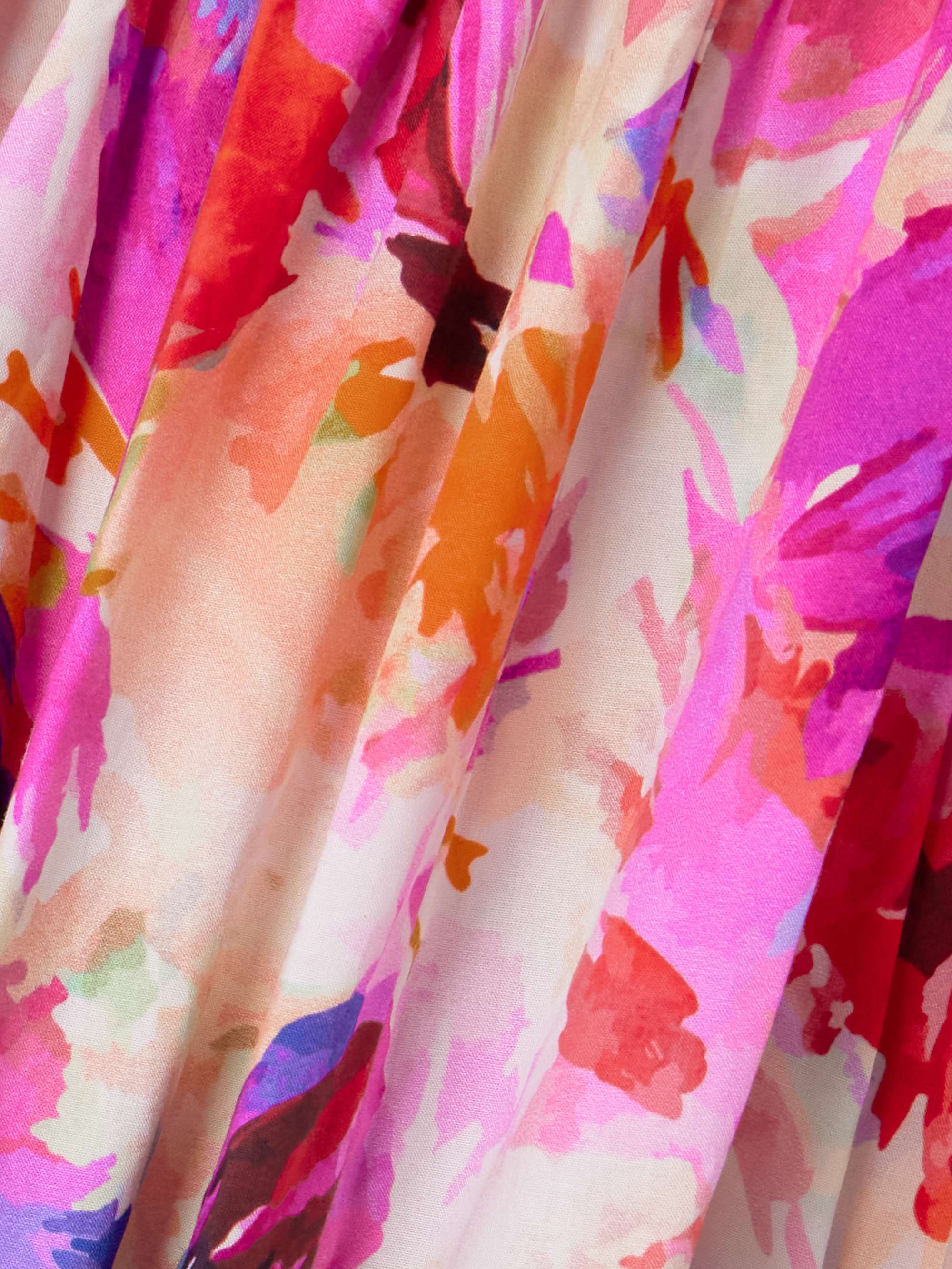 Lucille pleated floral-print cotton-poplin midi dress view