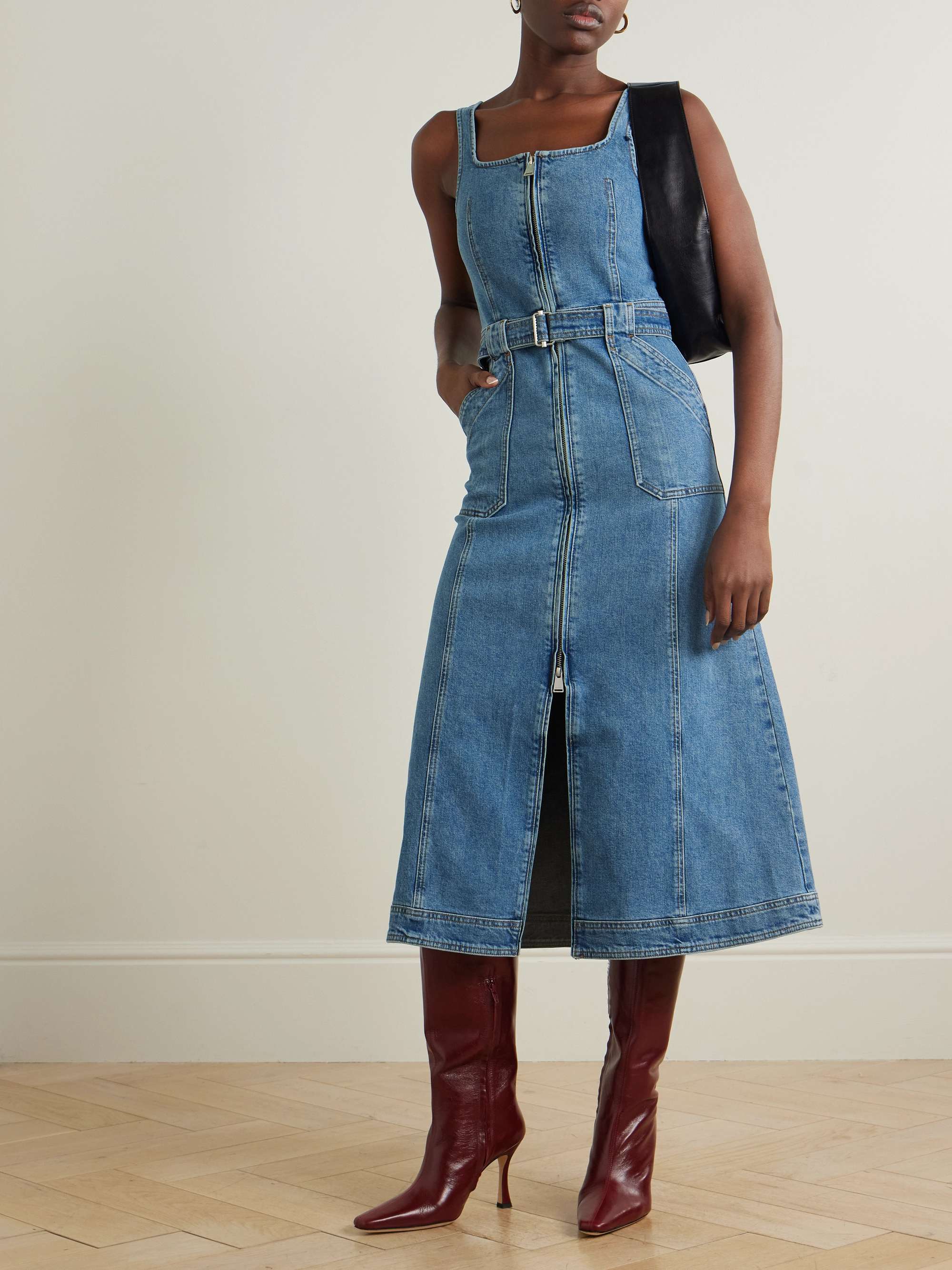 Manson belted denim midi dress view