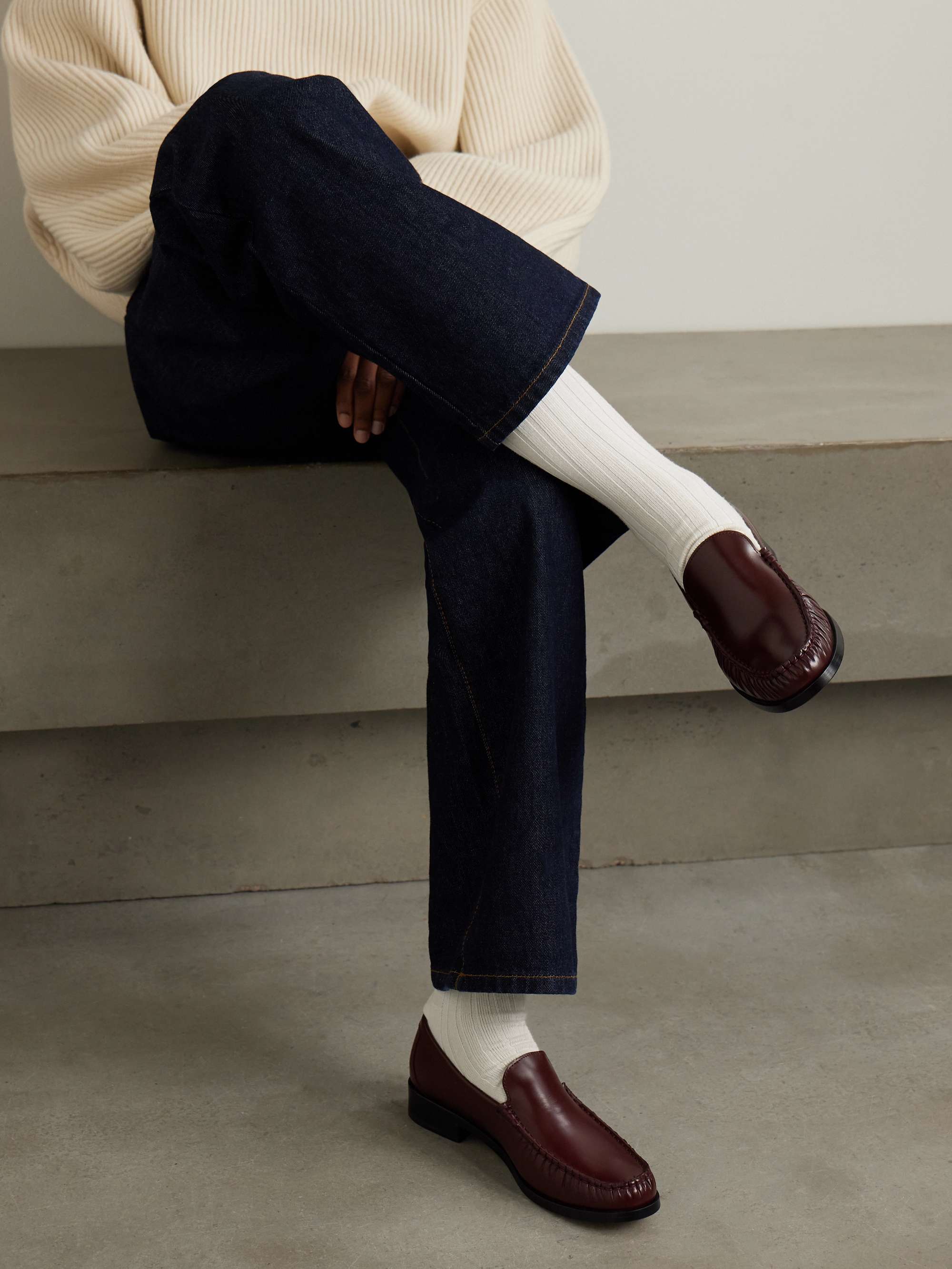 Antwerp set of two ribbed silk and cashmere-blend socks view