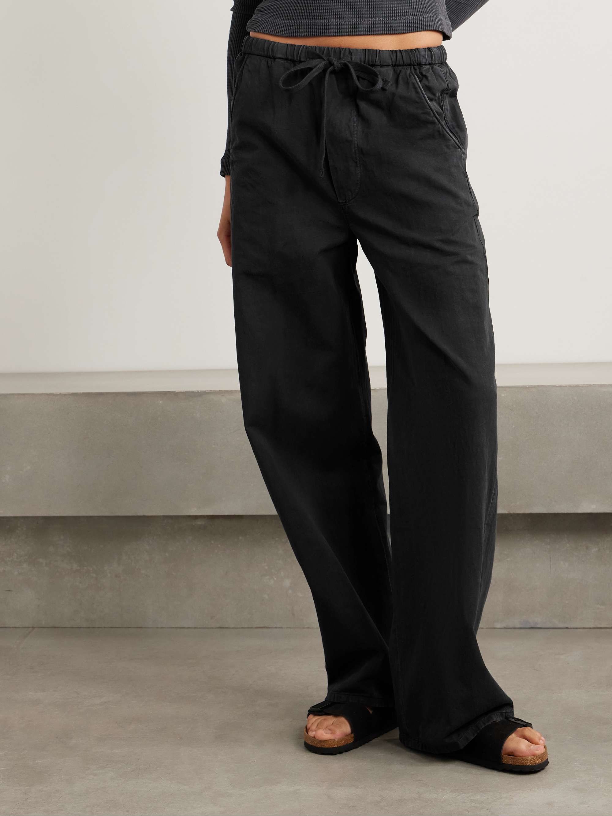 Aurora cotton and linen-blend wide-leg pants view