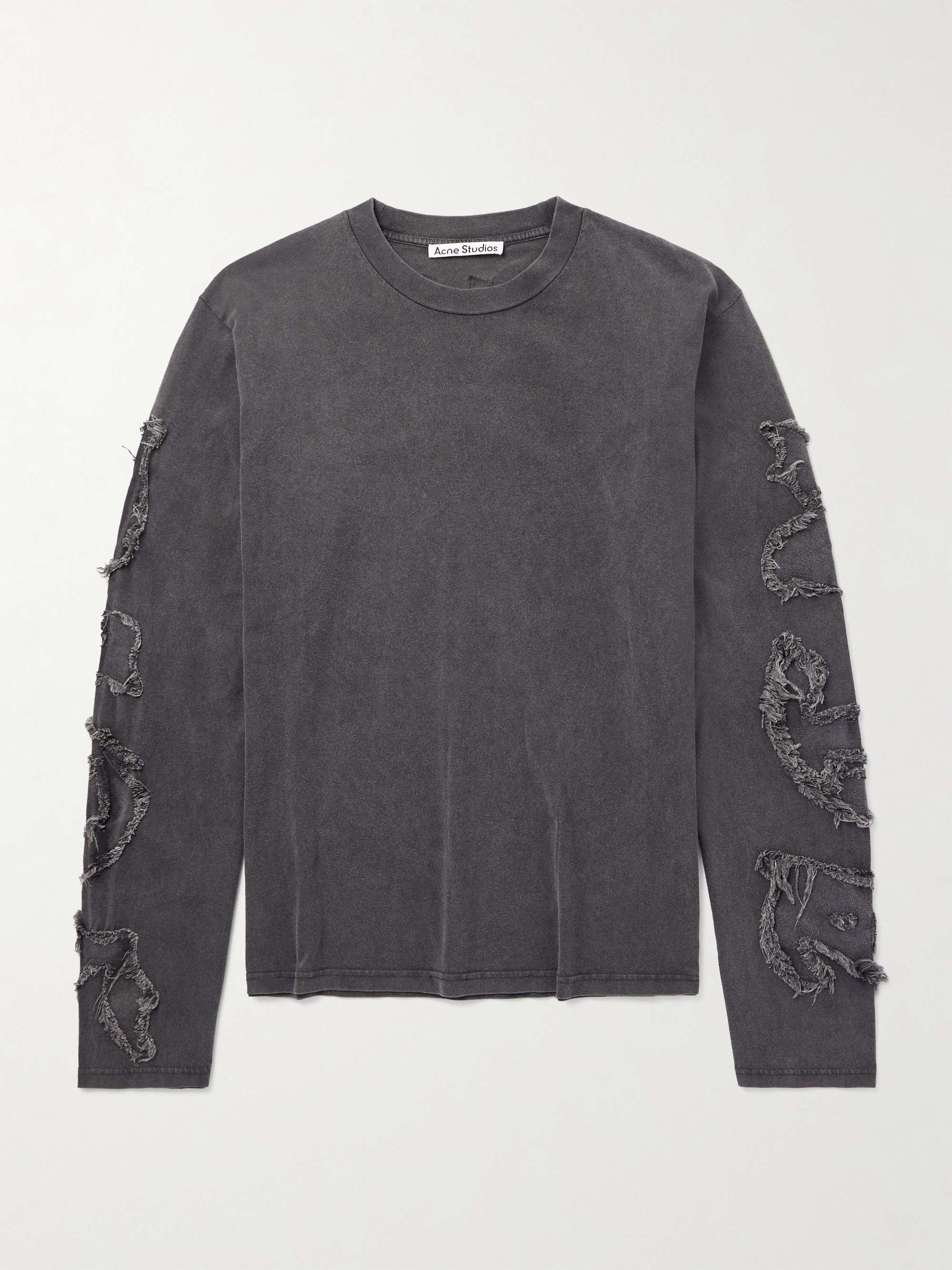 Distressed Garment-Dyed Organic Cotton-Jersey Sweatshirt view