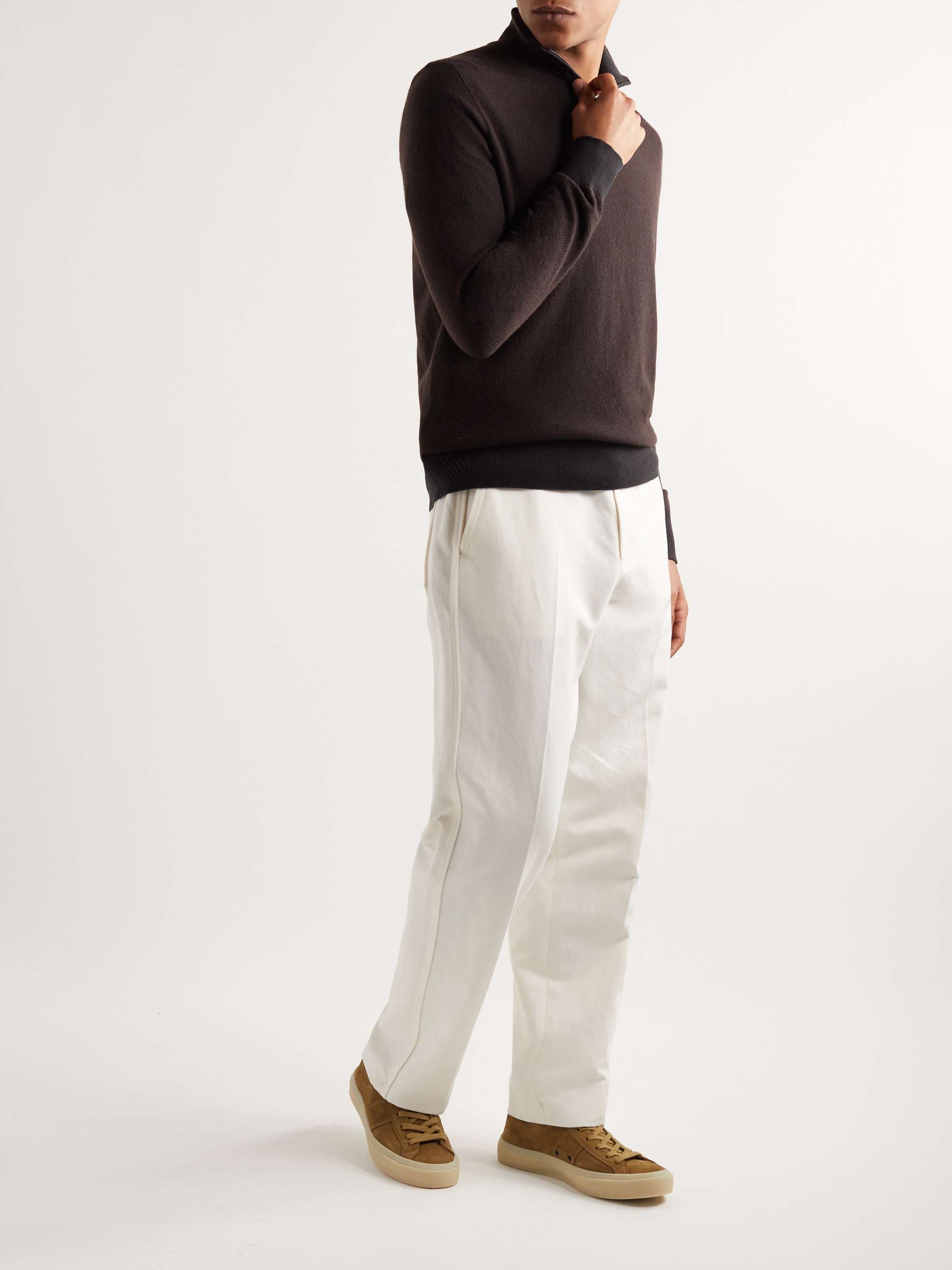 Roadster Slim-Fit Striped Cashmere Half-Zip Sweater view