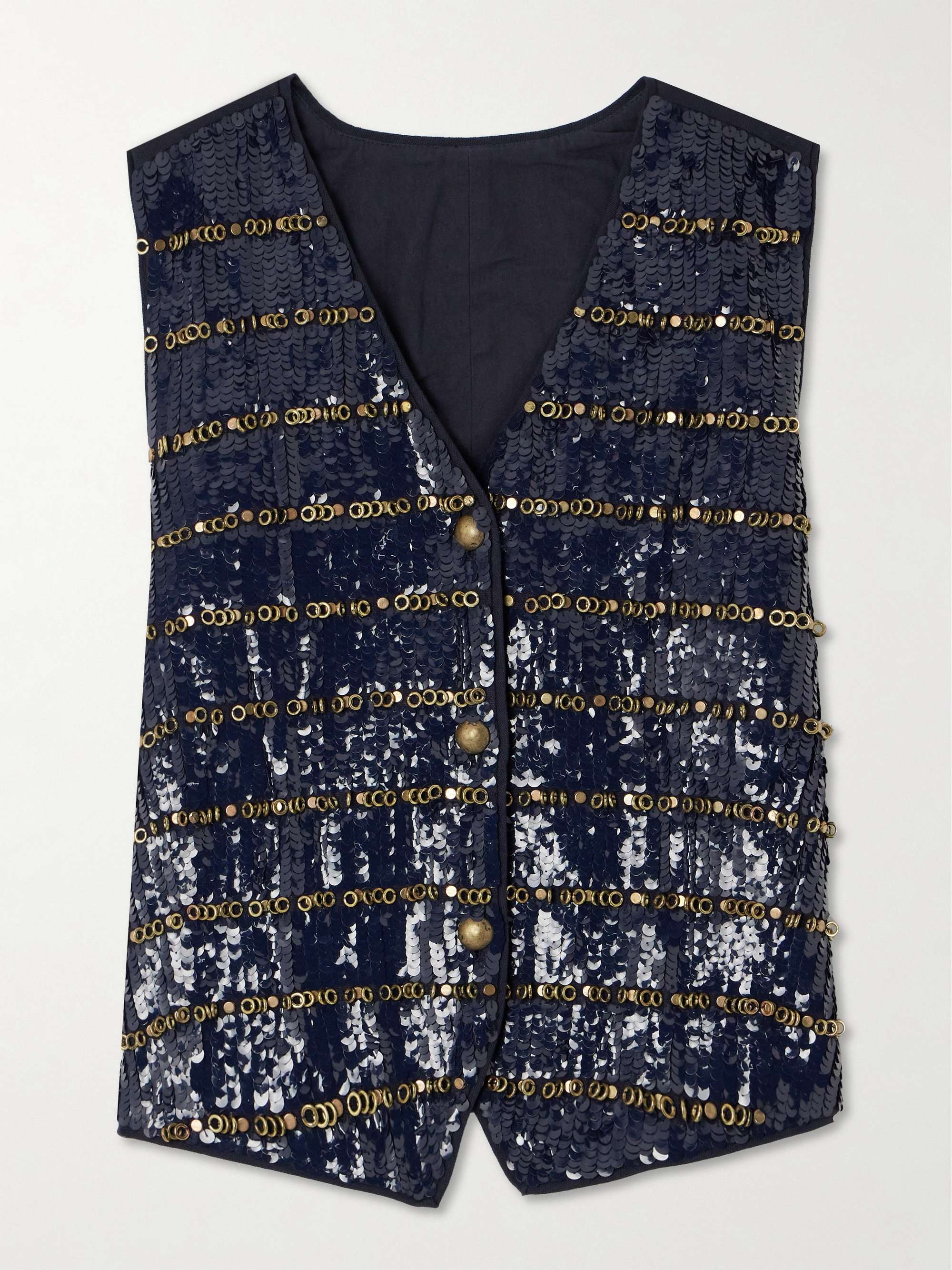 Embellished cotton vest view
