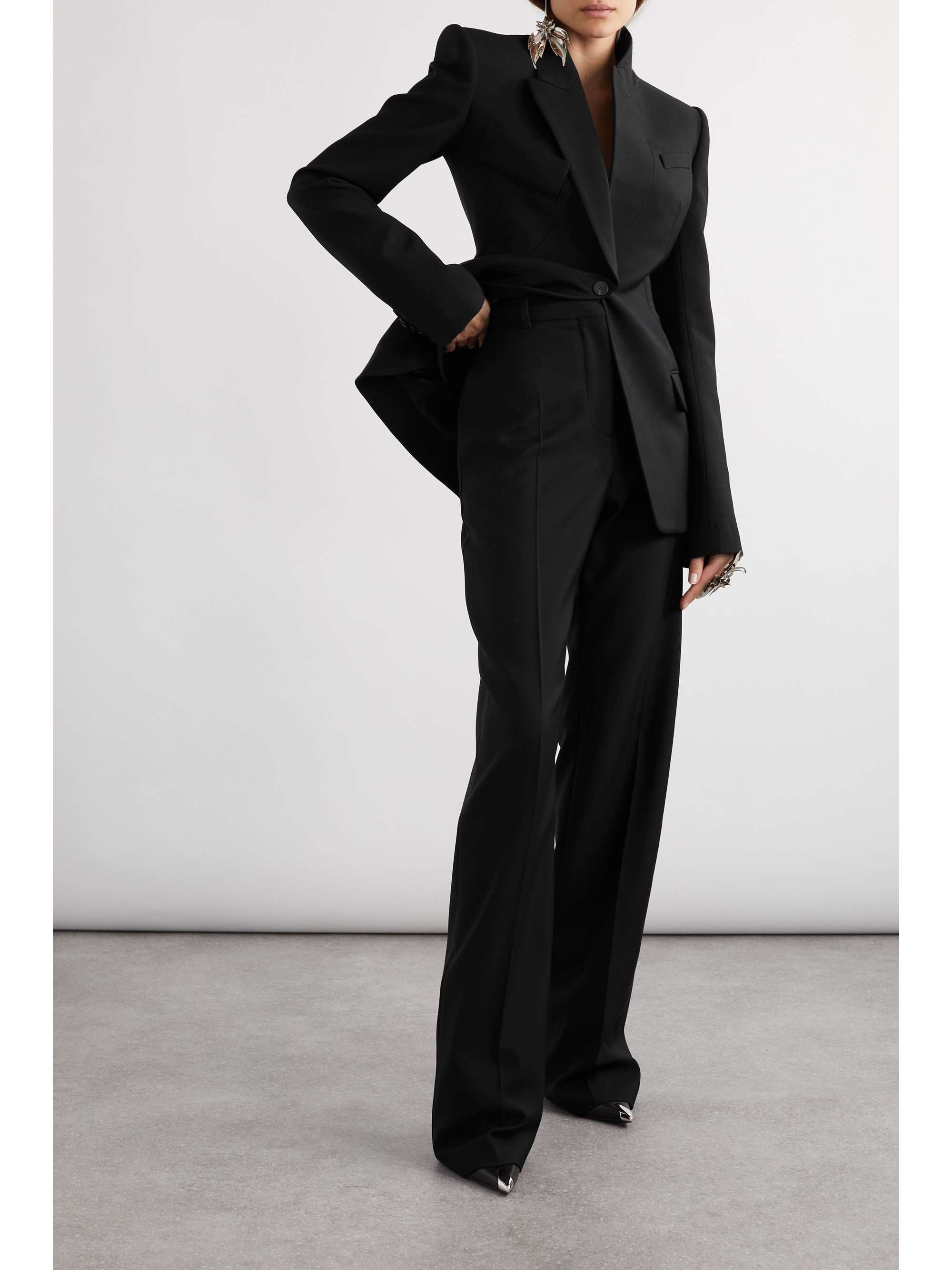 Straight-leg wool pants view