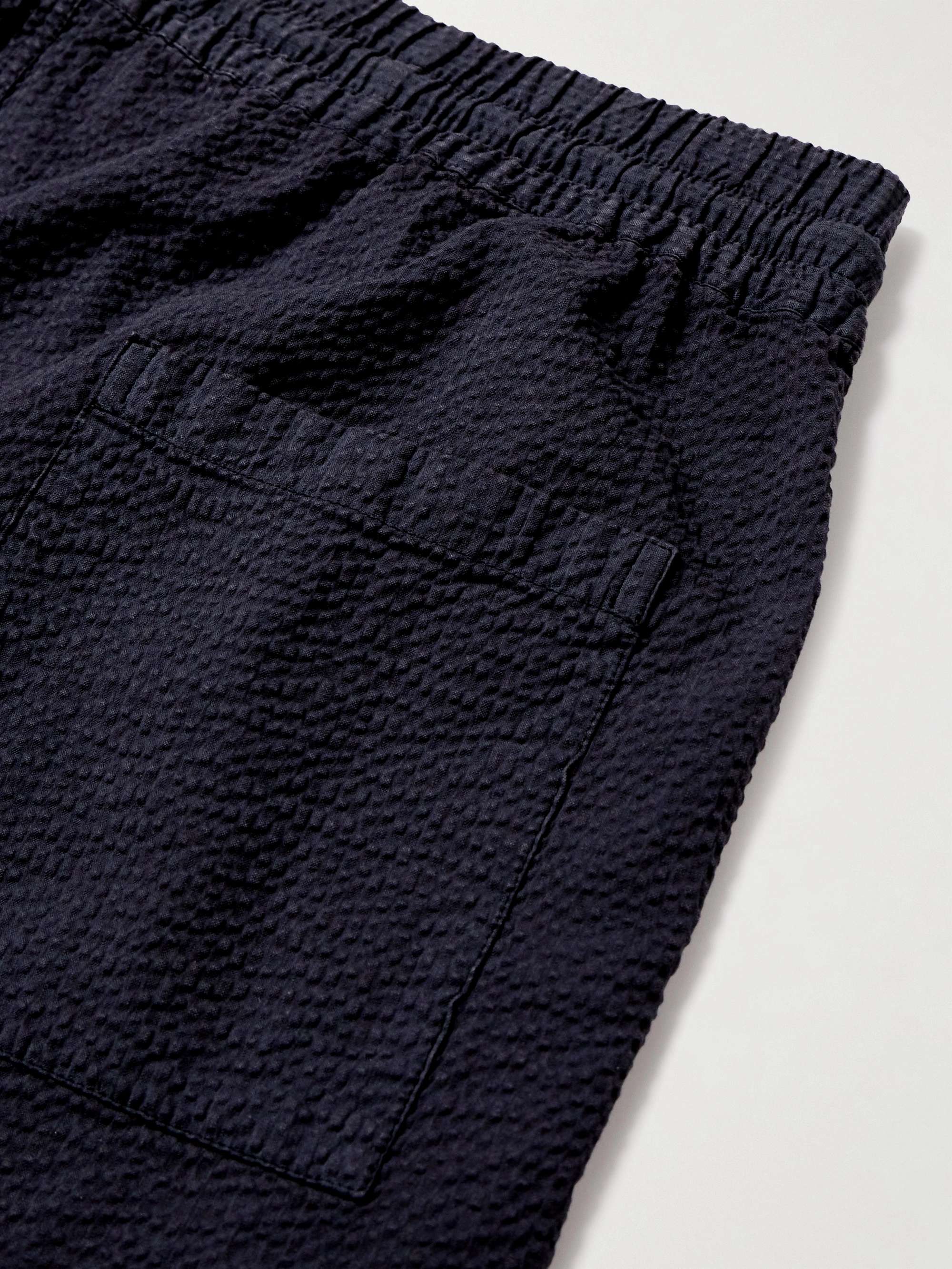Atlantico Straight-Leg Cotton-Seersucker Drawstring Shorts view