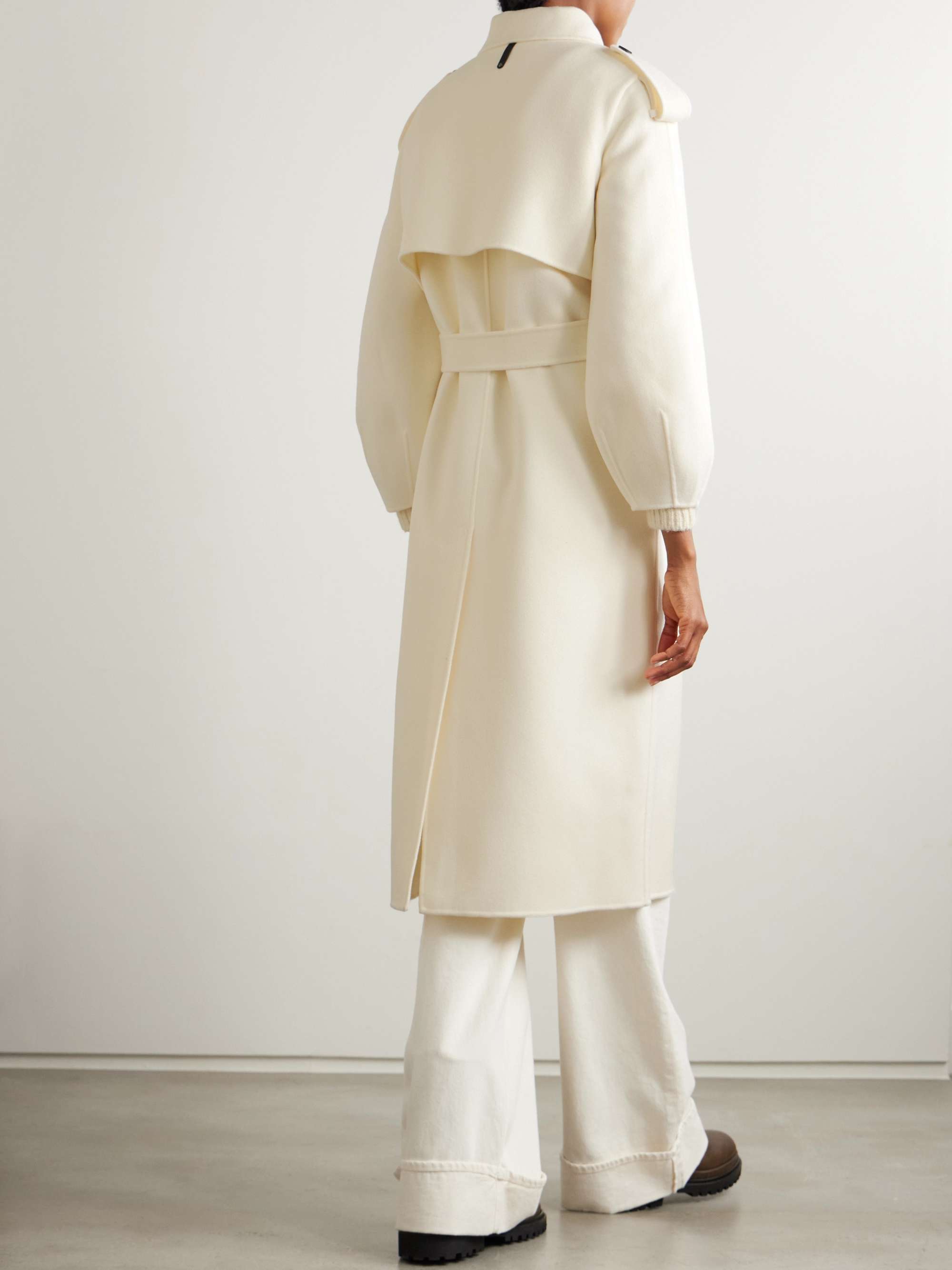 Ceyla belted wool-felt trench coat view