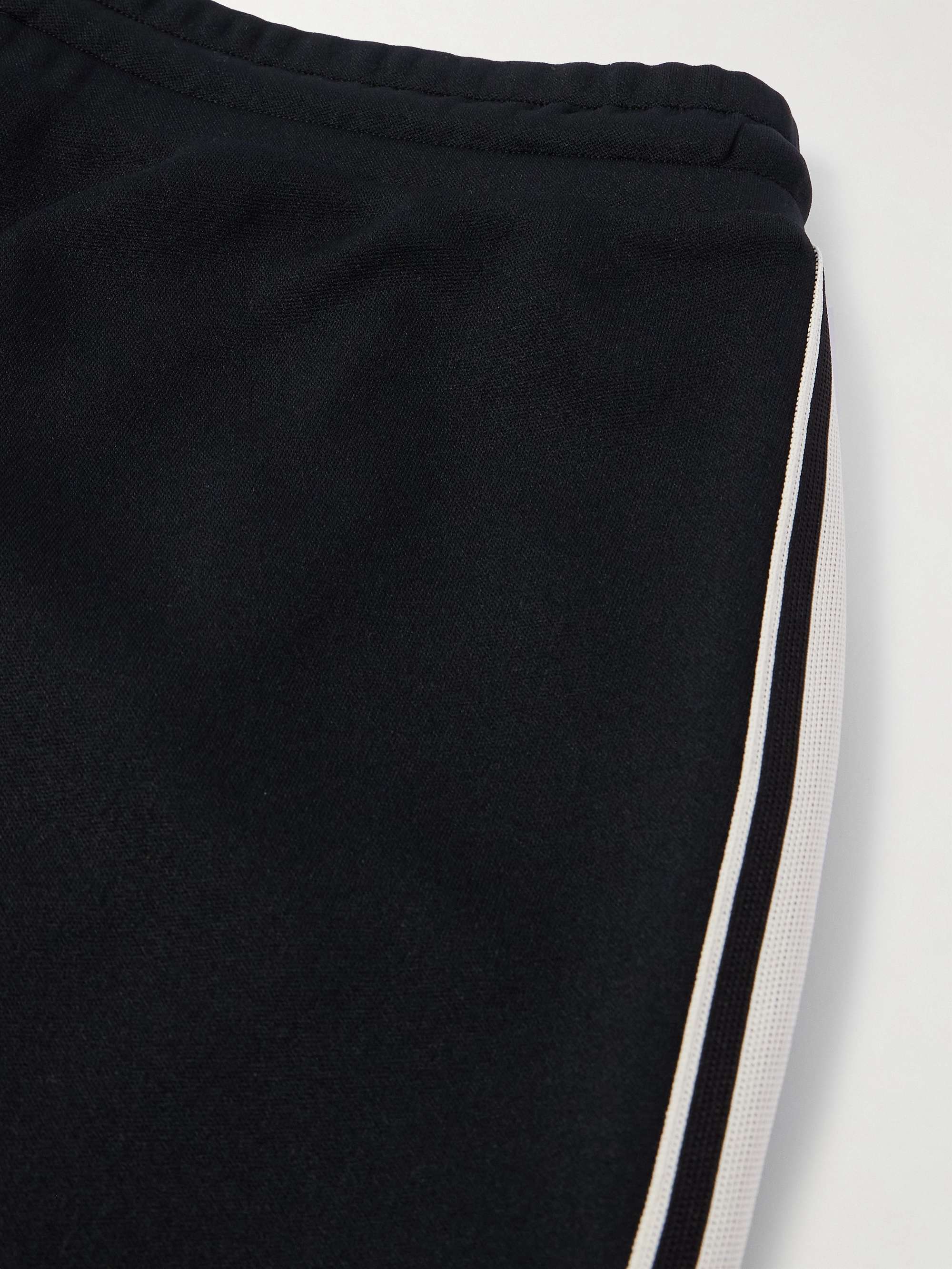 Straight-Leg Logo-Embroidered Striped Jersey Drawstring Shorts view
