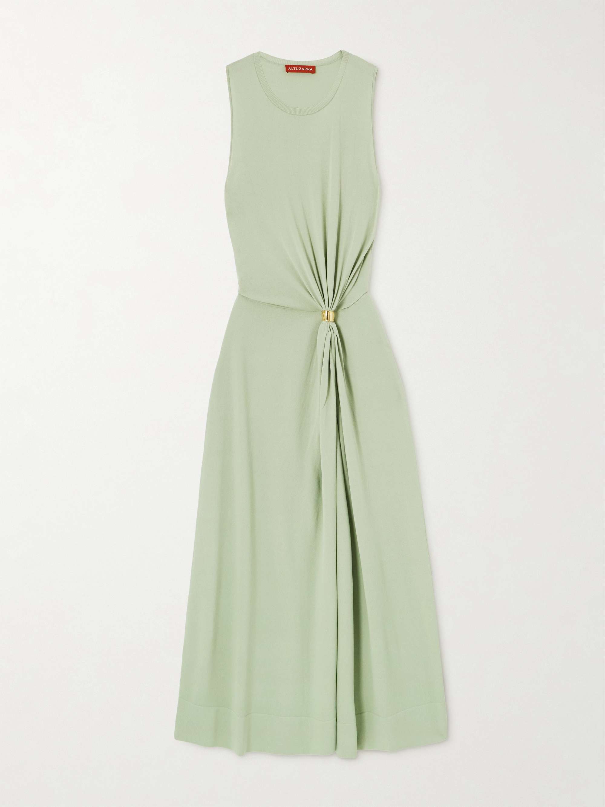 Saralien embellished gathered stretch-knit midi dress view
