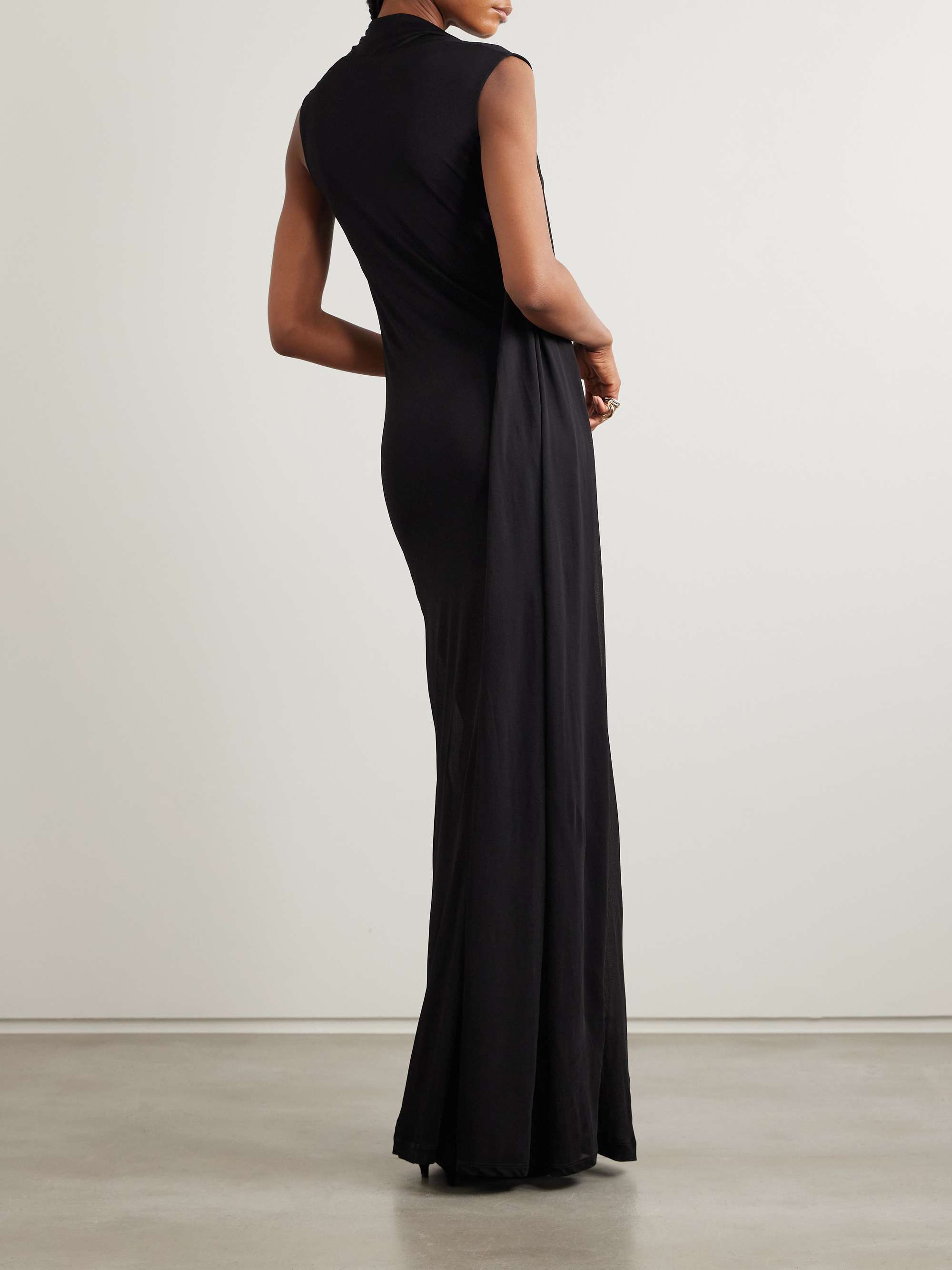 Draped layered jersey maxi dress view