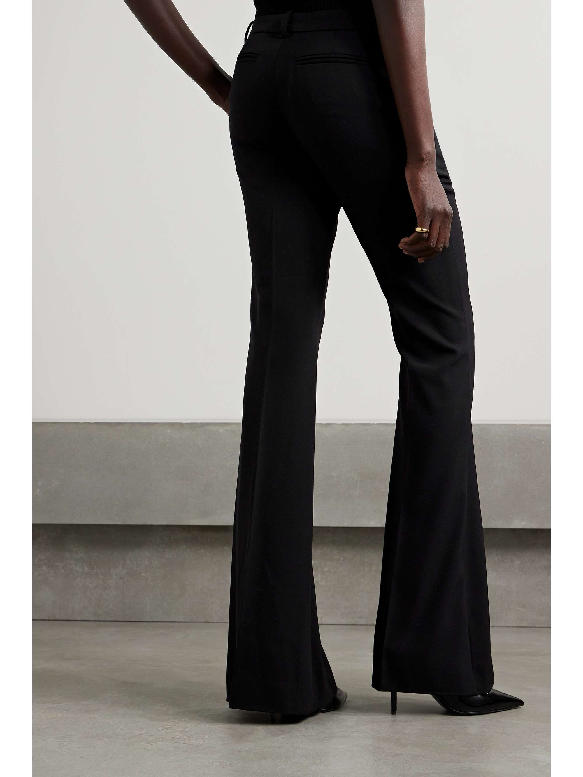 Icons embellished wool-blend flared pants view