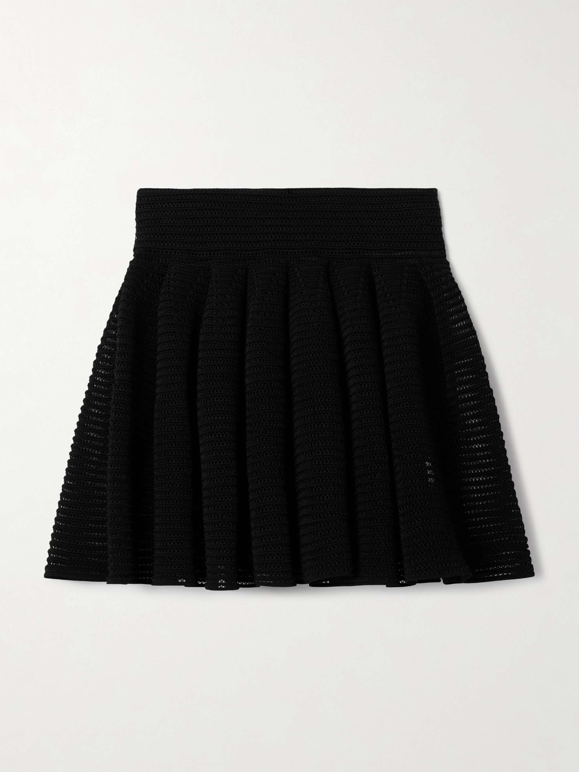 Pleated open-knit mini skirt view