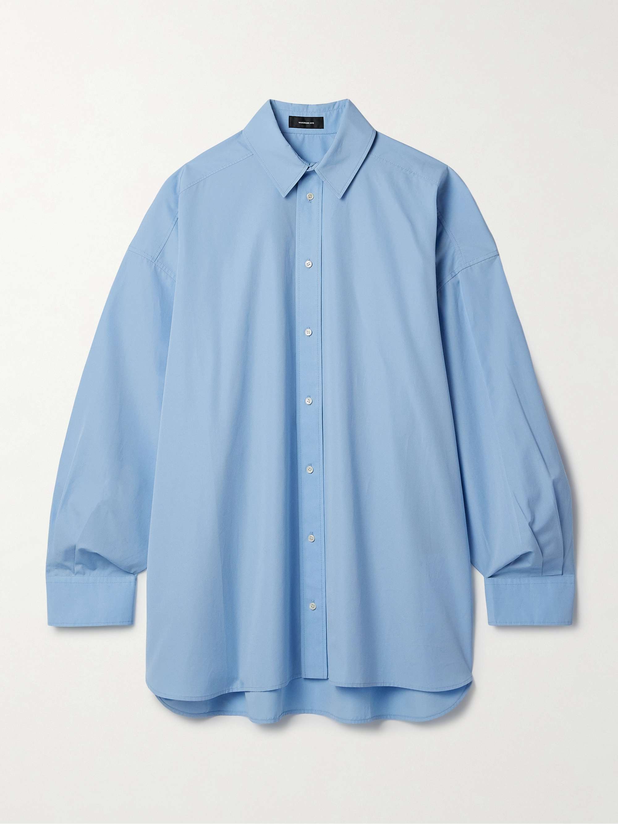 Oversized cotton-poplin mini shirt dress view