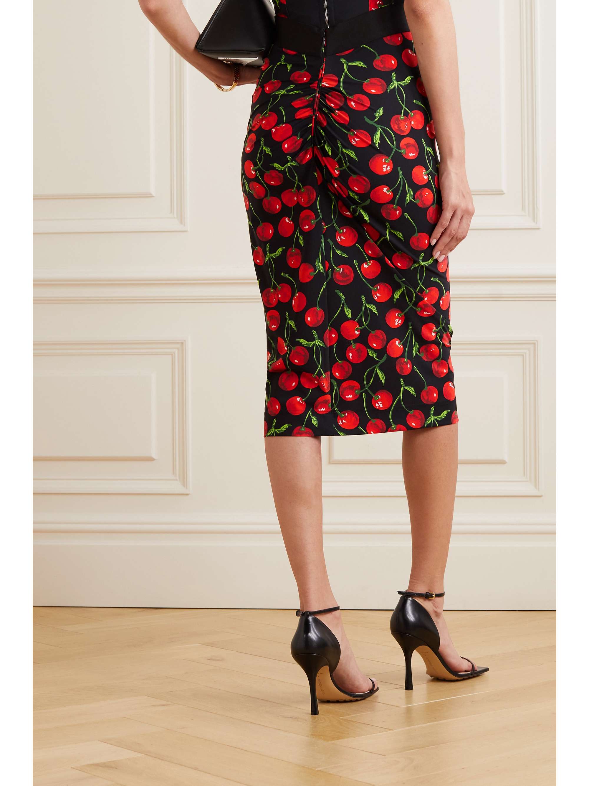 Printed stretch-jersey skirt view
