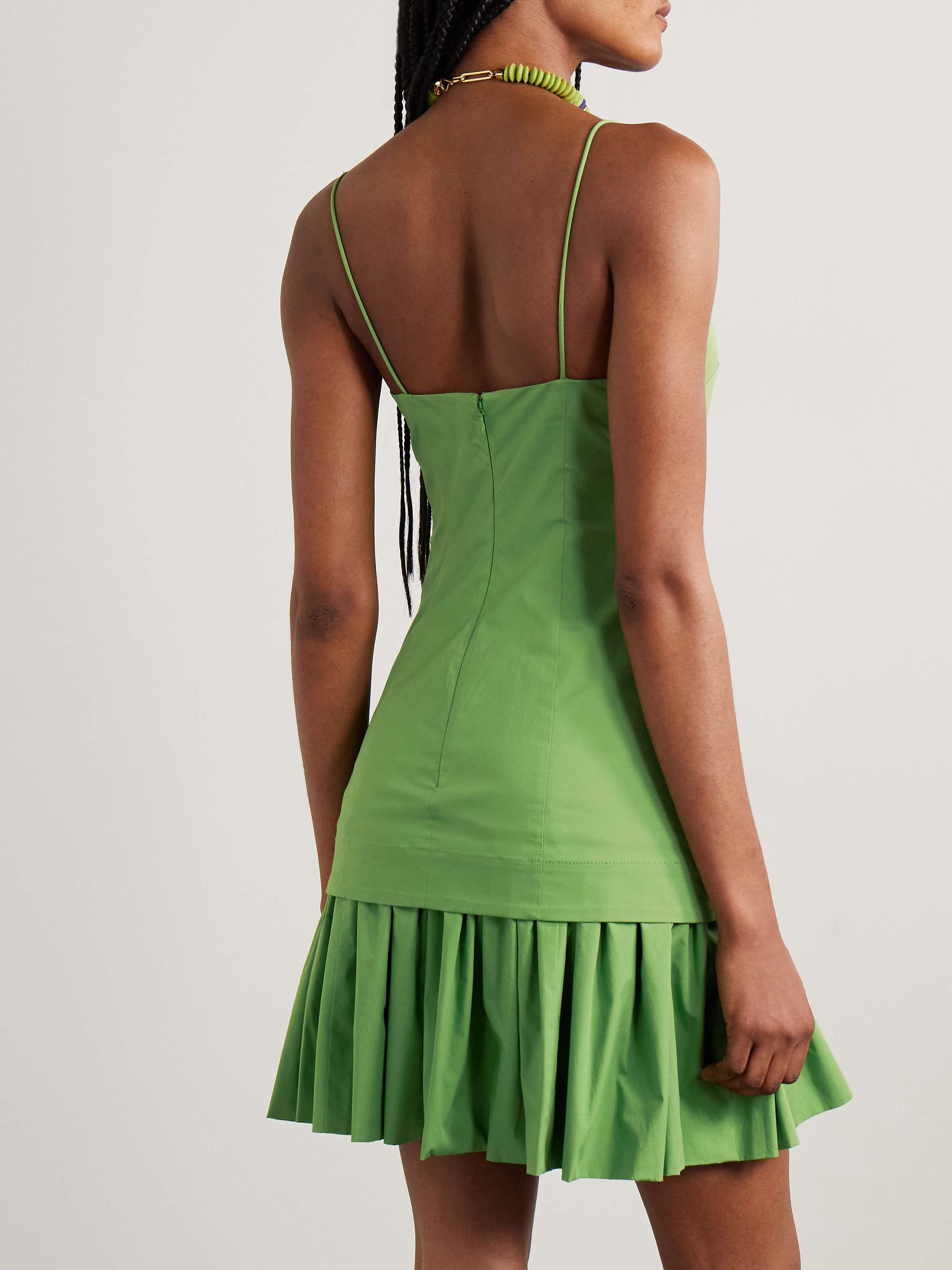 Ari gathered cotton-blend poplin mini dress view