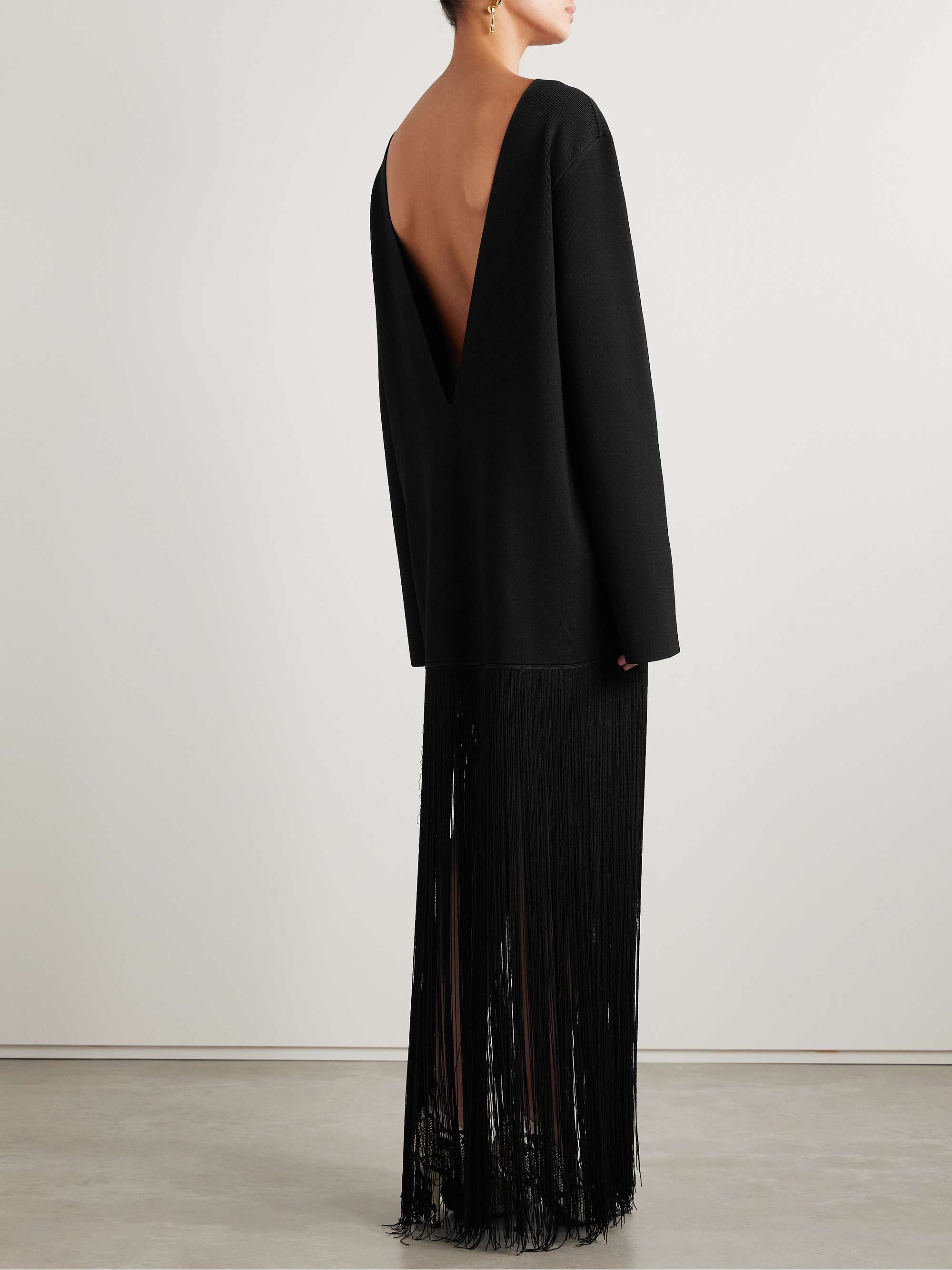 Paley fringed ribbed-knit gown view