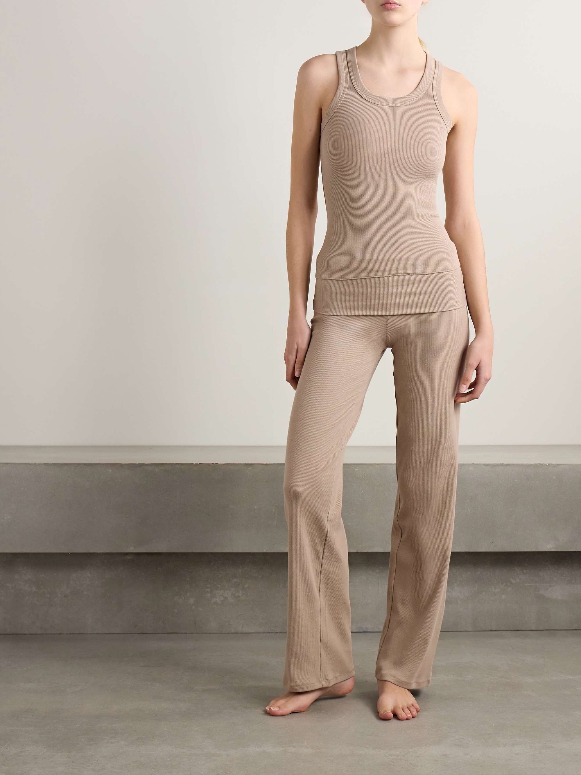 Cotton Rib Foldover stretch-cotton jersey pants view