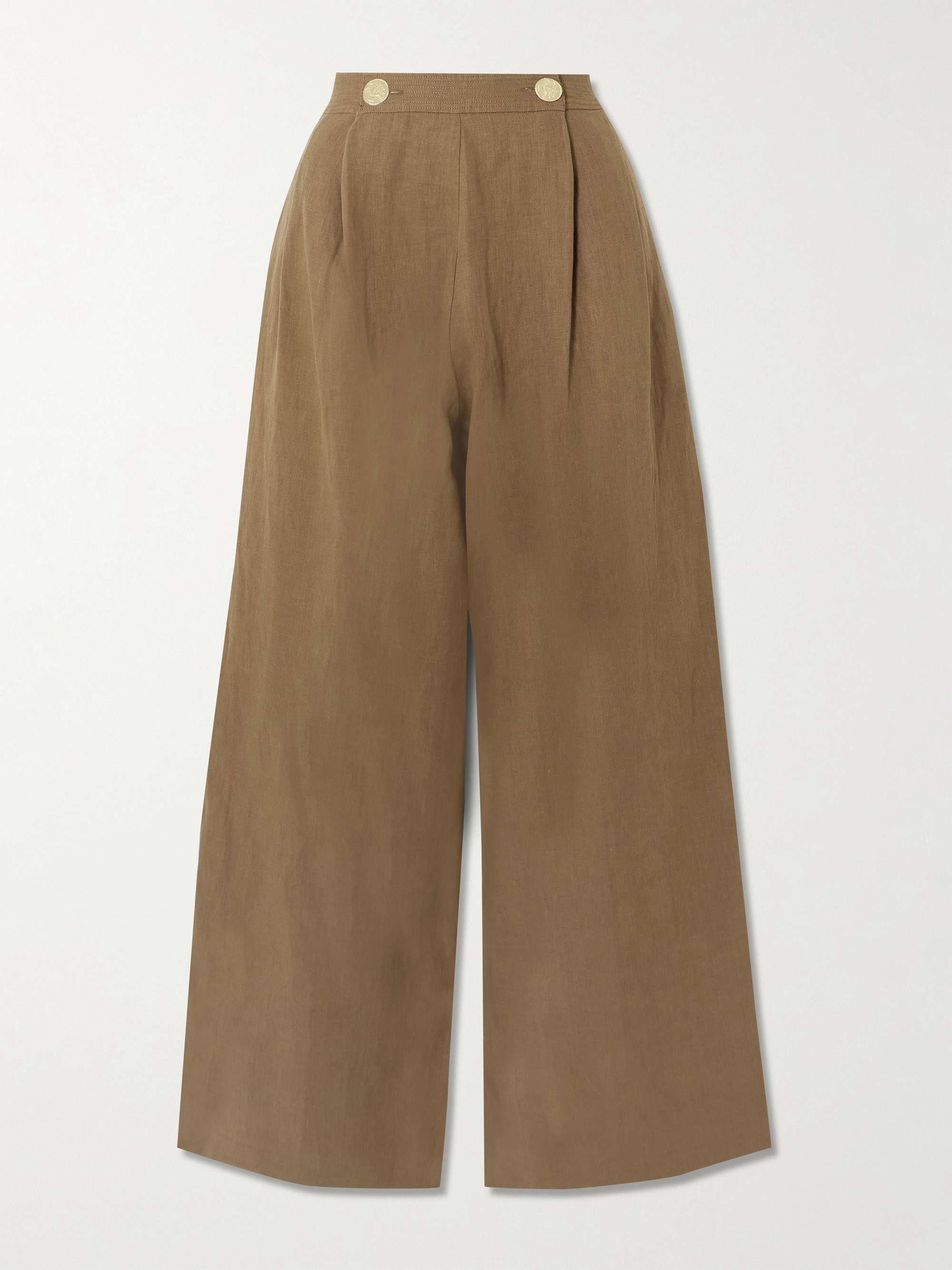 Minuf pleated linen wide-leg pants view