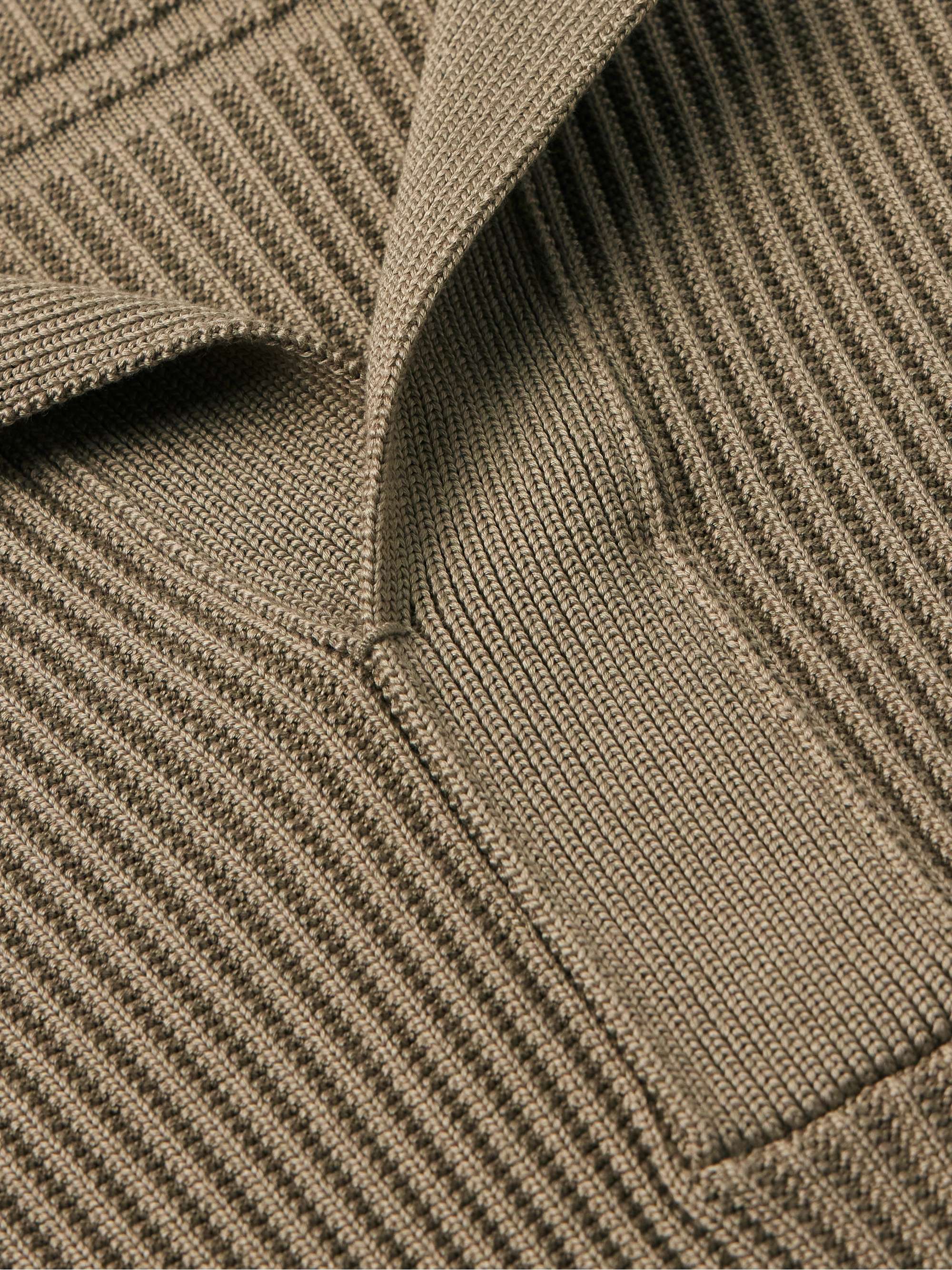Ribbed Mulberry Silk and Cotton-Blend Polo Shirt view