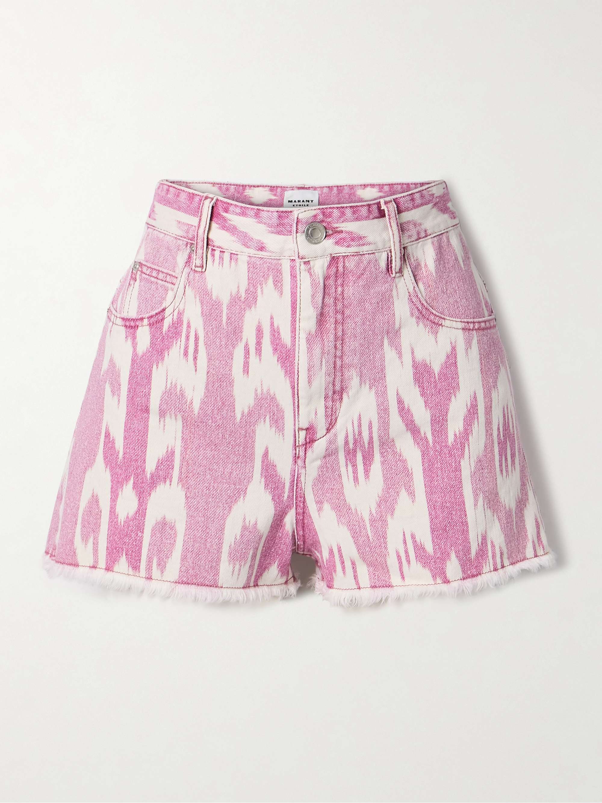 Lesia frayed printed denim shorts view