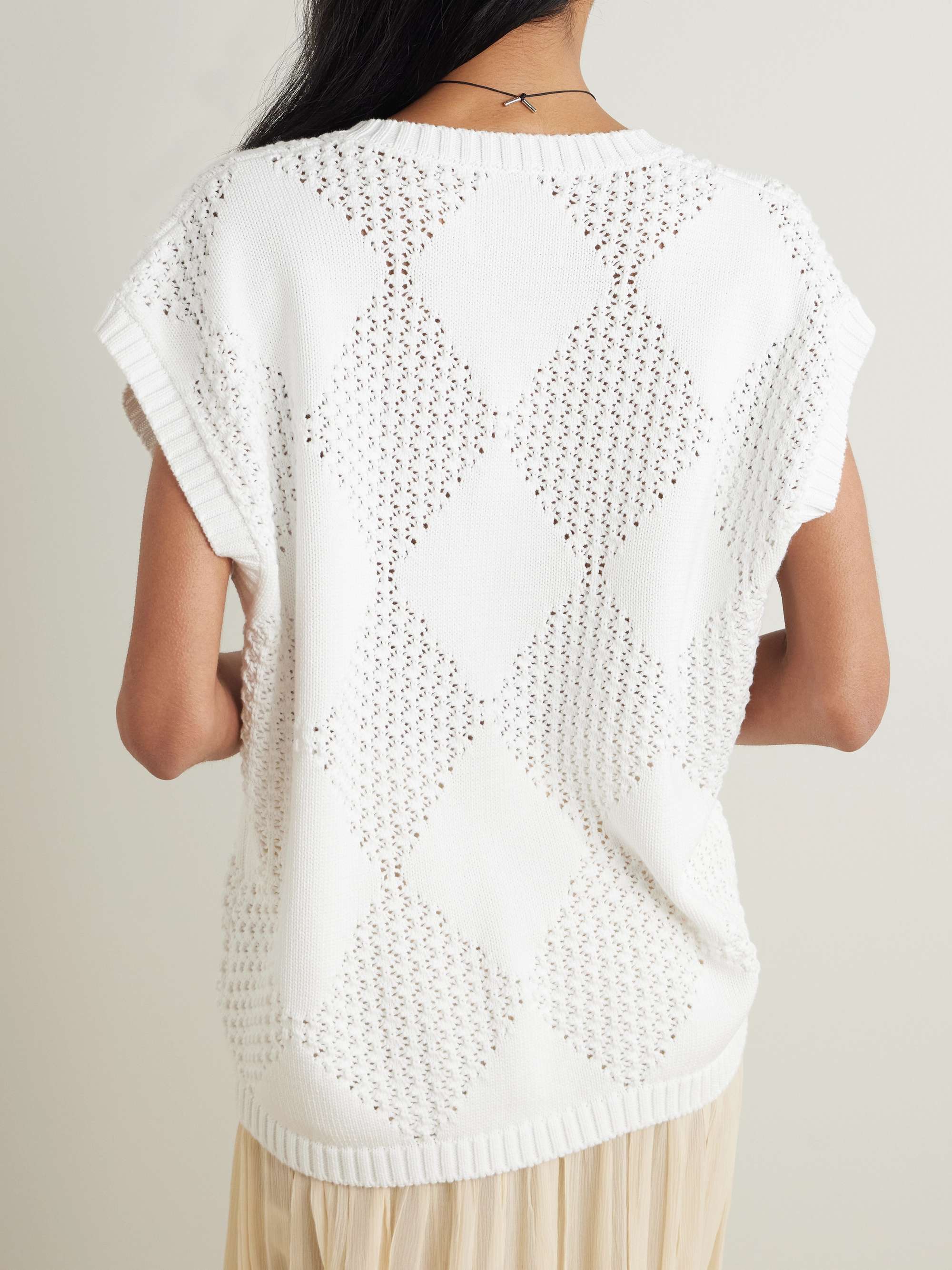 Open-knit cotton sweater view