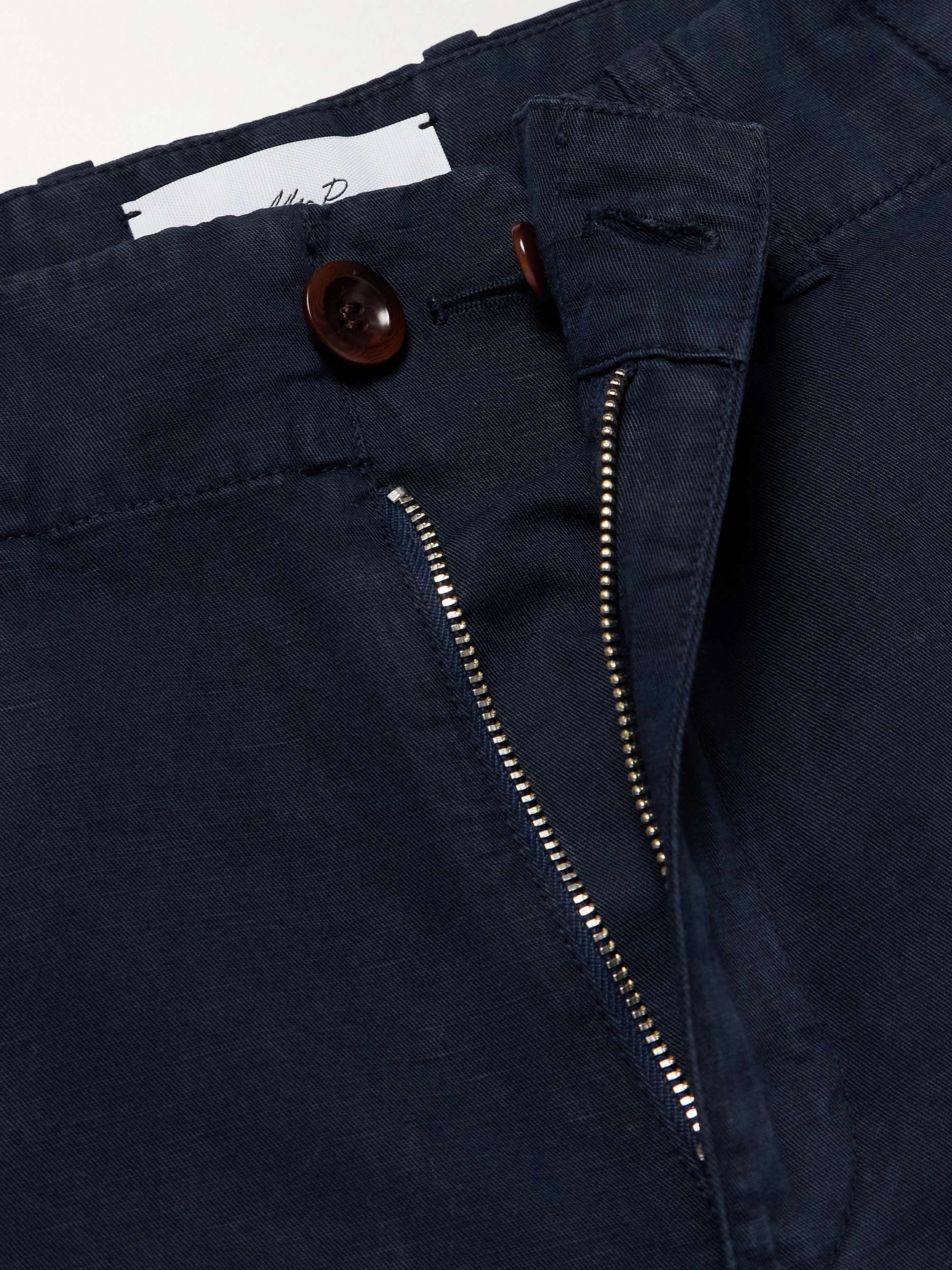 Samuel Straight-Leg Garment-Dyed Cotton and Linen-Blend Twill Cargo Trousers view