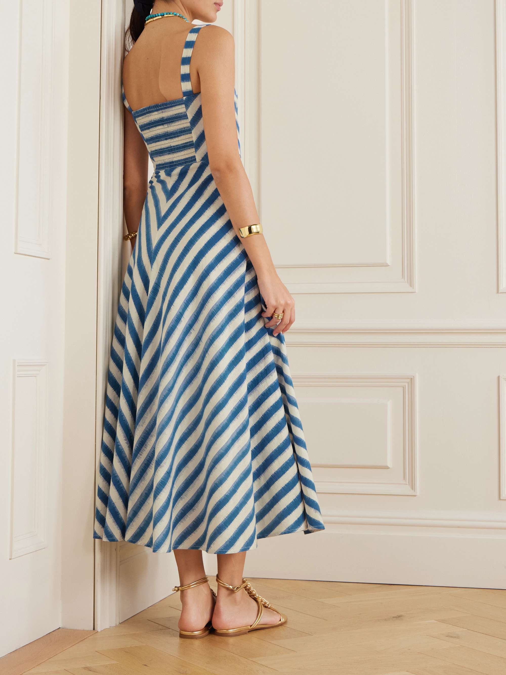Margherita striped cotton midi dress view