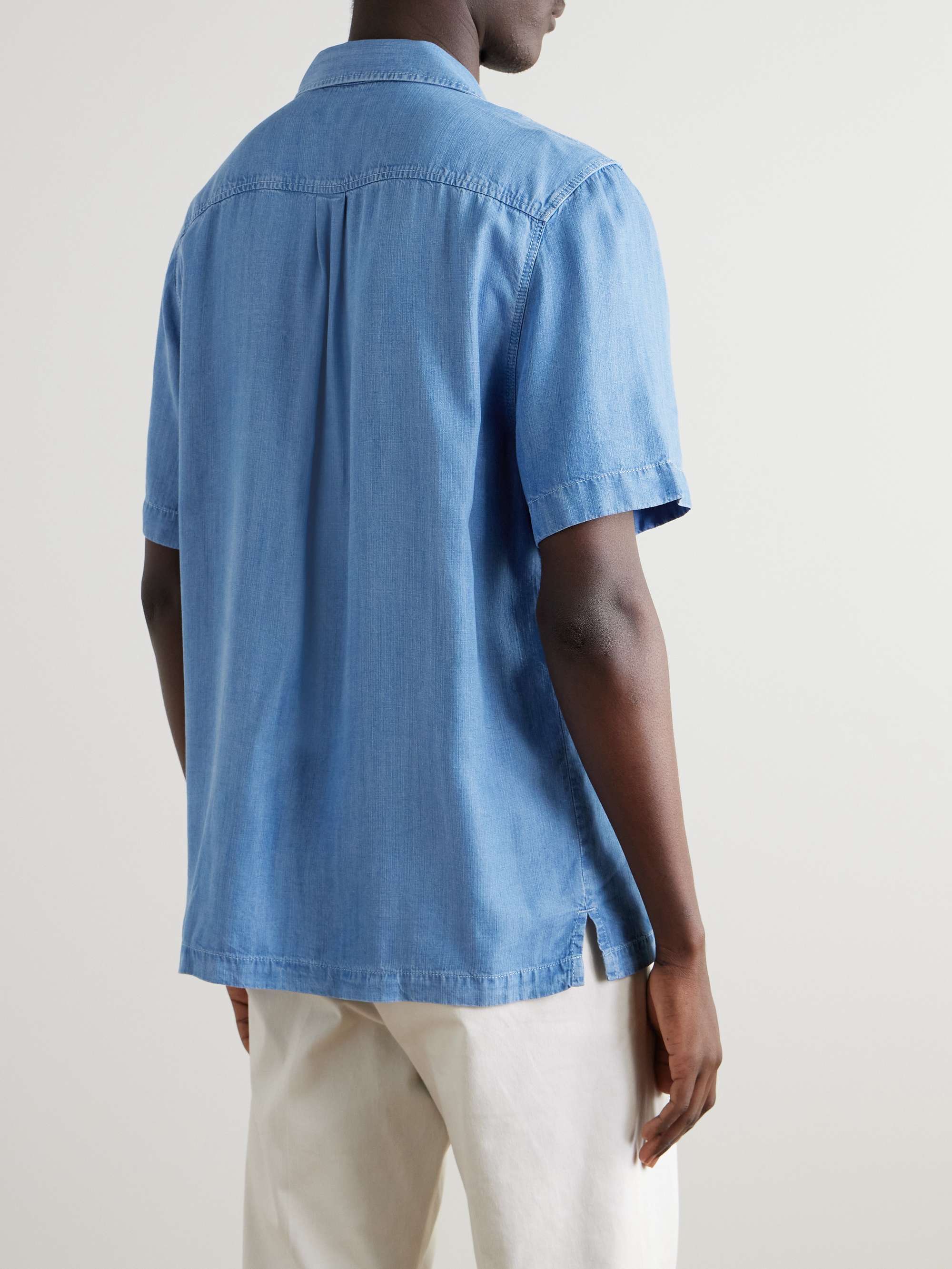 Franca Camp-Collar Denim Shirt view