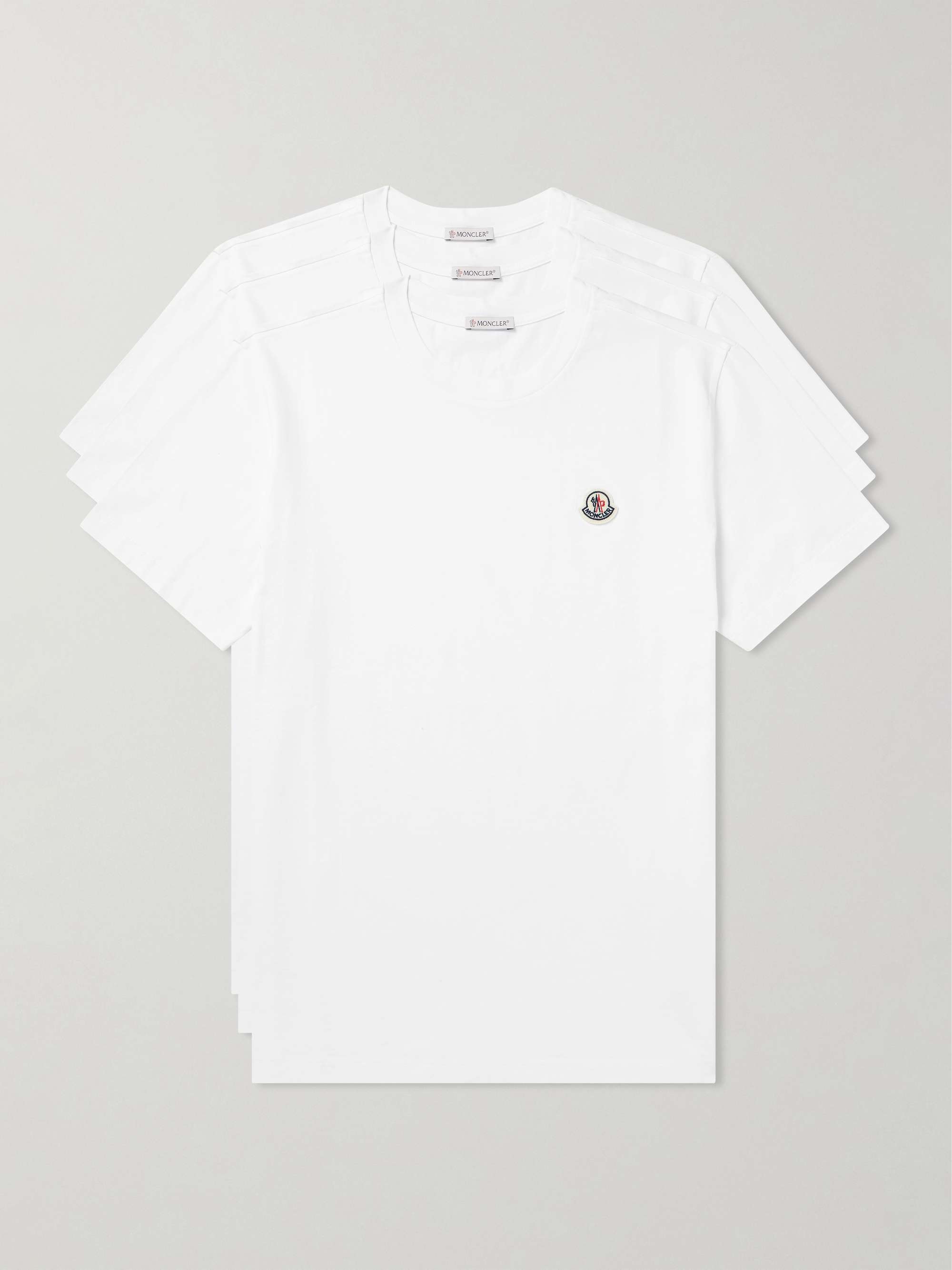 Three-Pack Logo-Appliquéd Organic Cotton-Jersey T-Shirts view