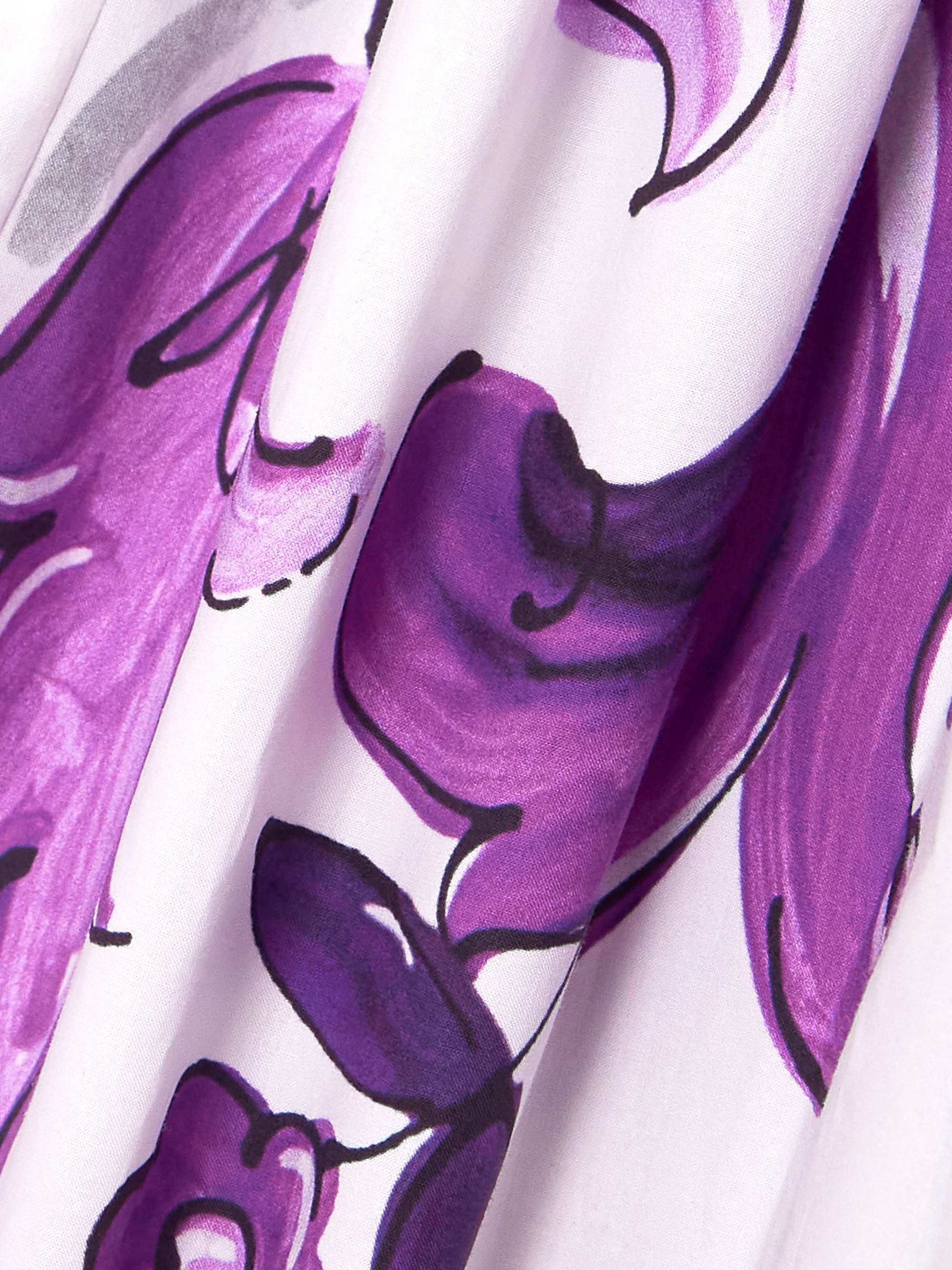 Pleated printed cotton-poplin midi dress view