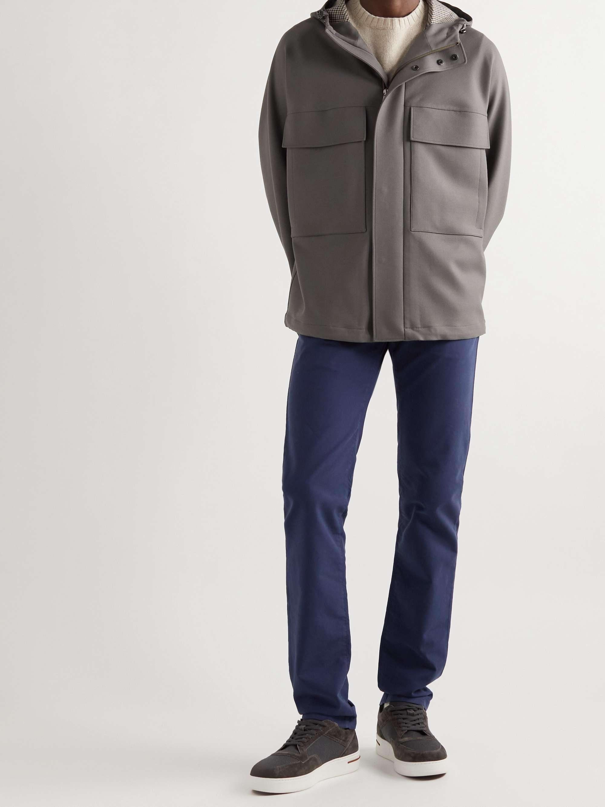 Holburn Rain System Stretch-Wool Hooded Jacket view