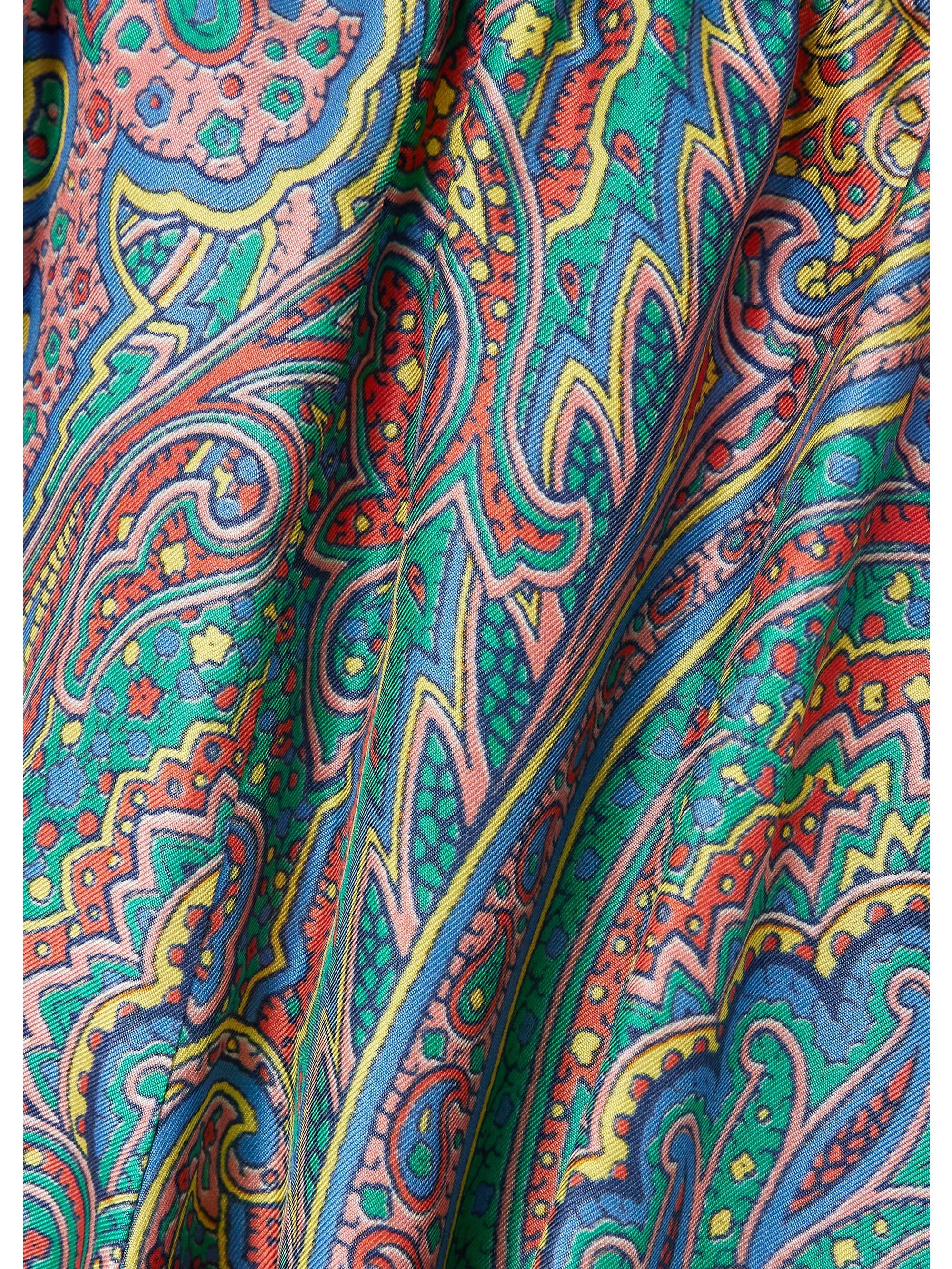 Paisley-print silk-twill shorts view