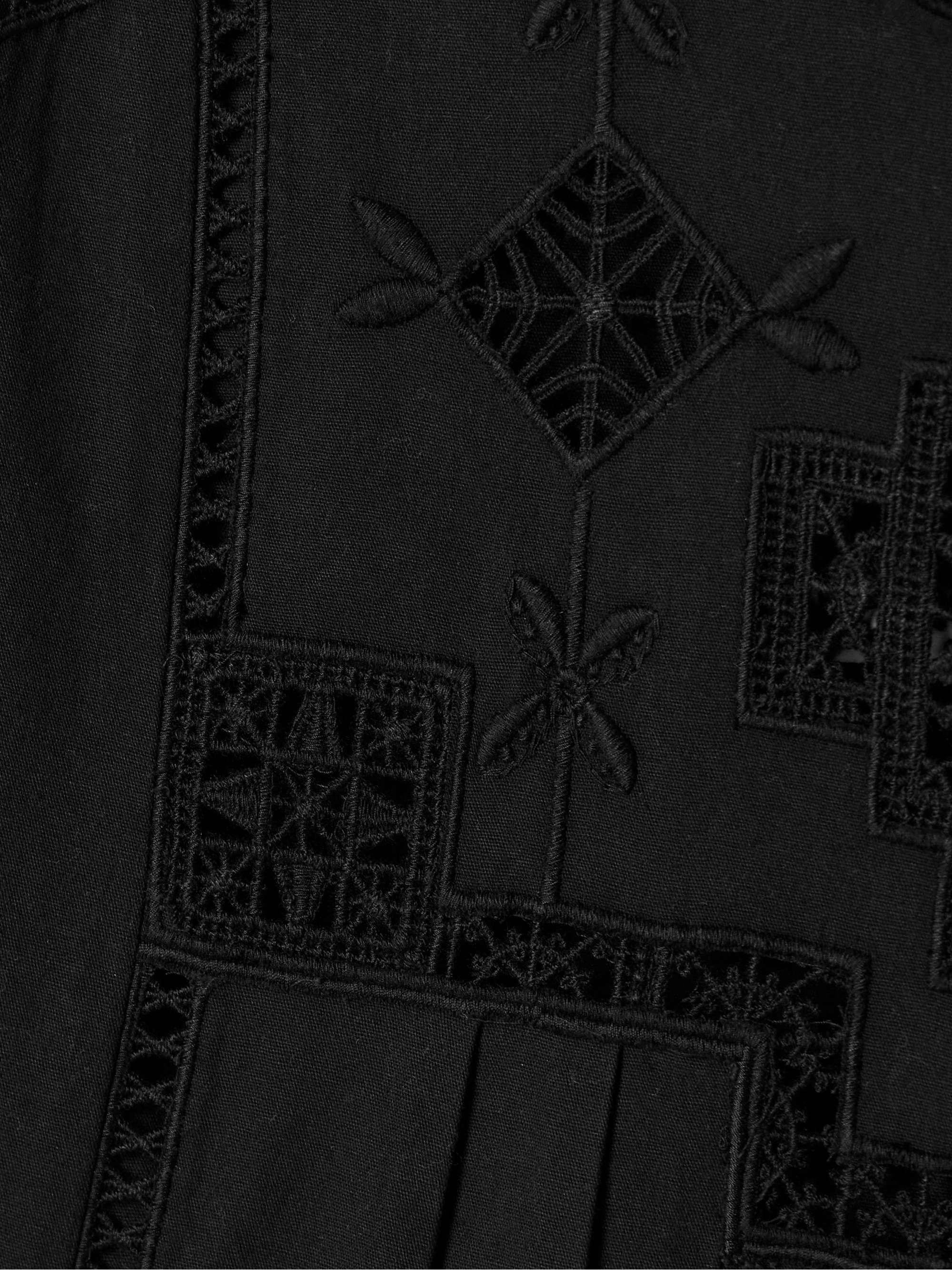 Severine crochet and macramé-trimmed pleated cotton top view