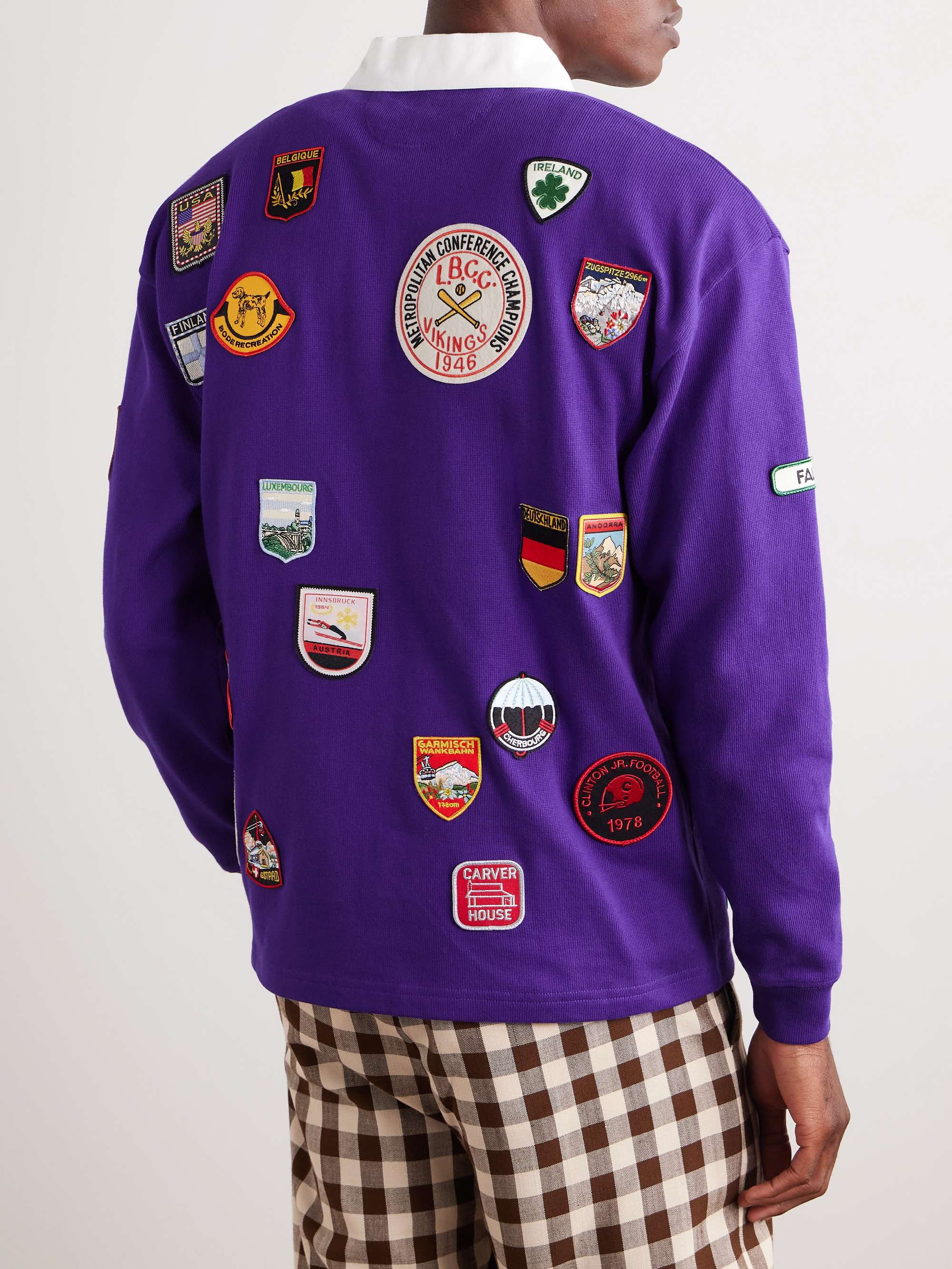 Appliquéd Cotton-Jersey Polo Shirt view