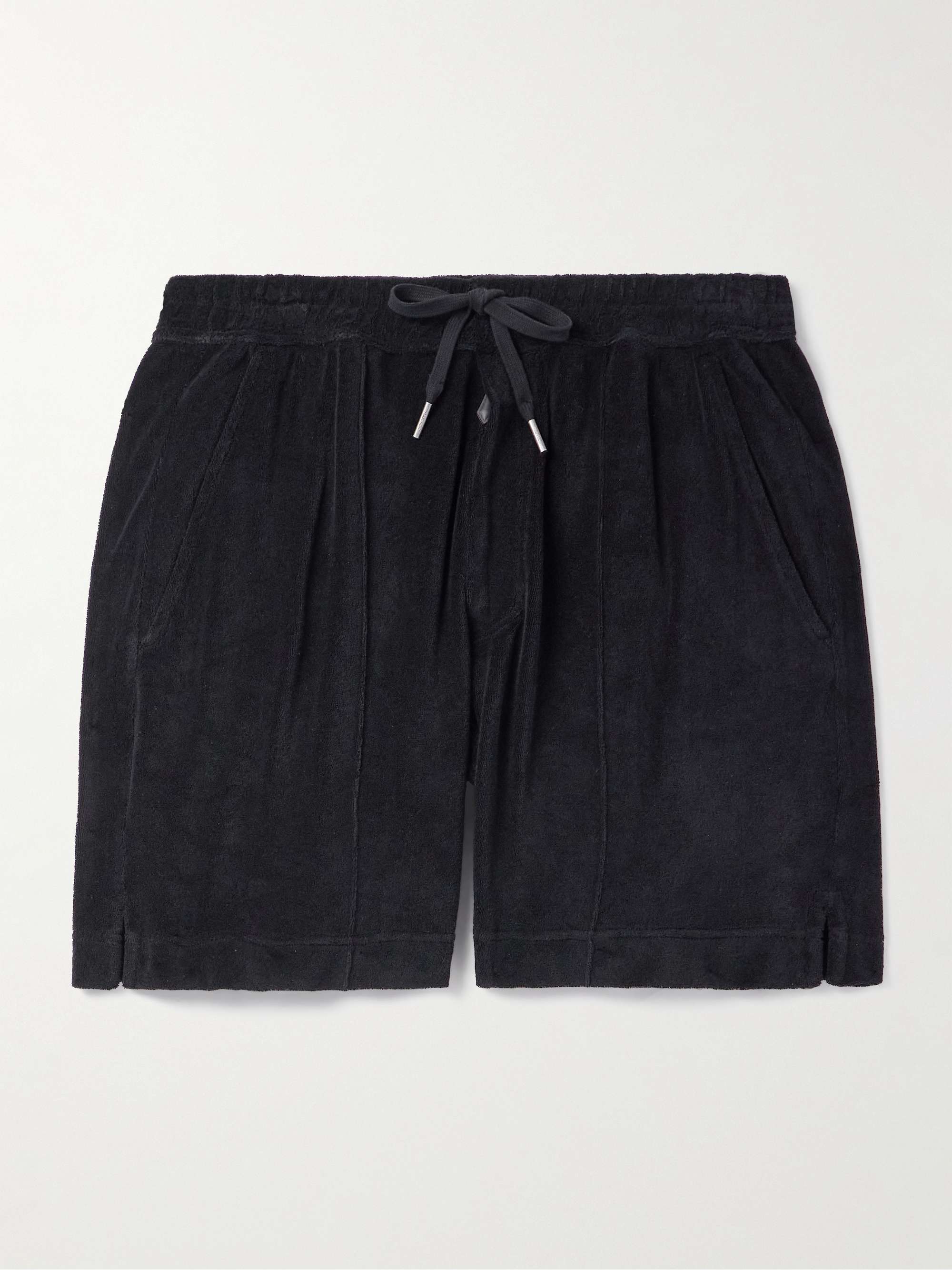 Slim-Fit Straight-Leg Cotton-Blend Terry Shorts view