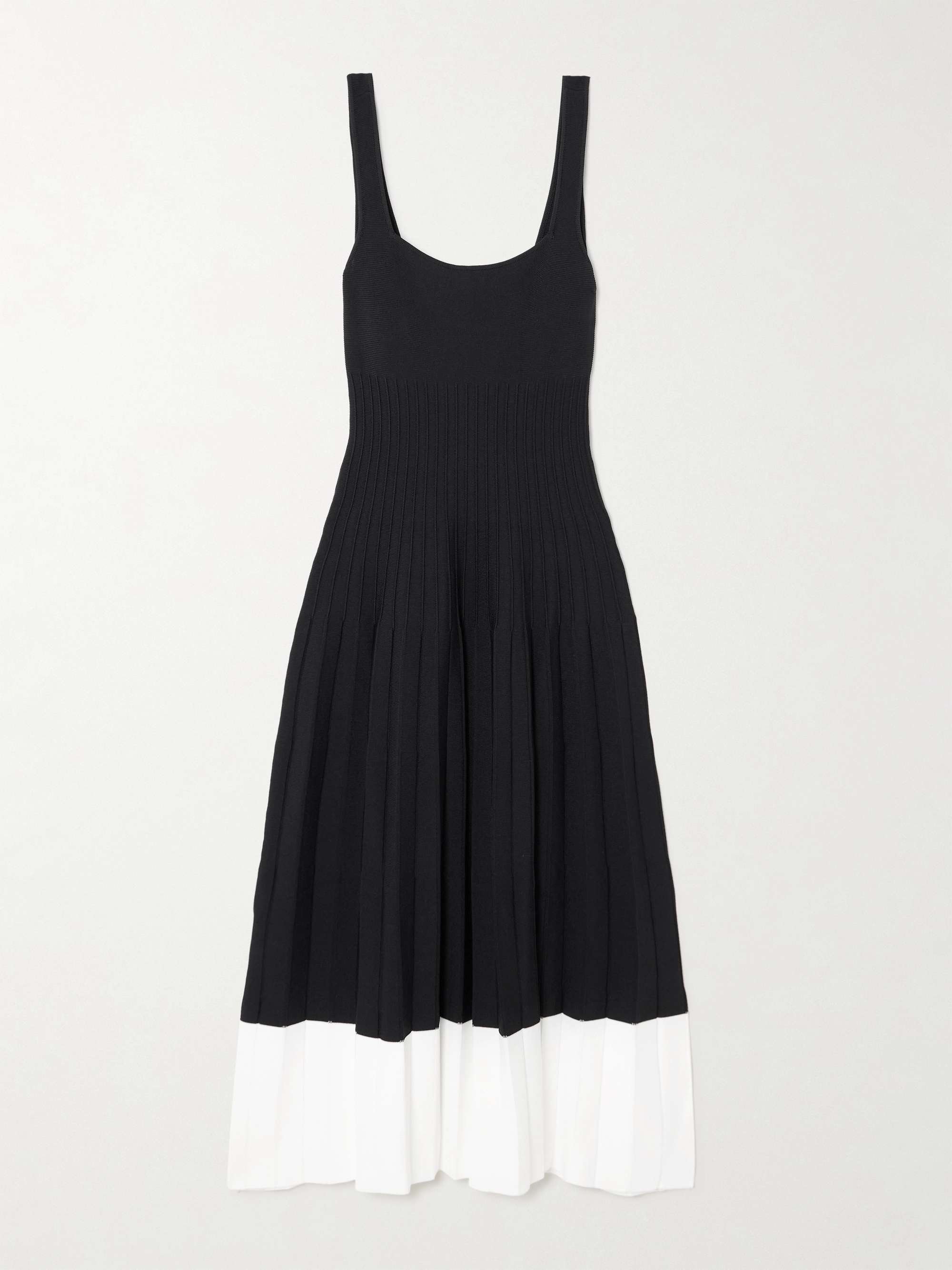 Ellison pleated ribbed-knit midi dress view