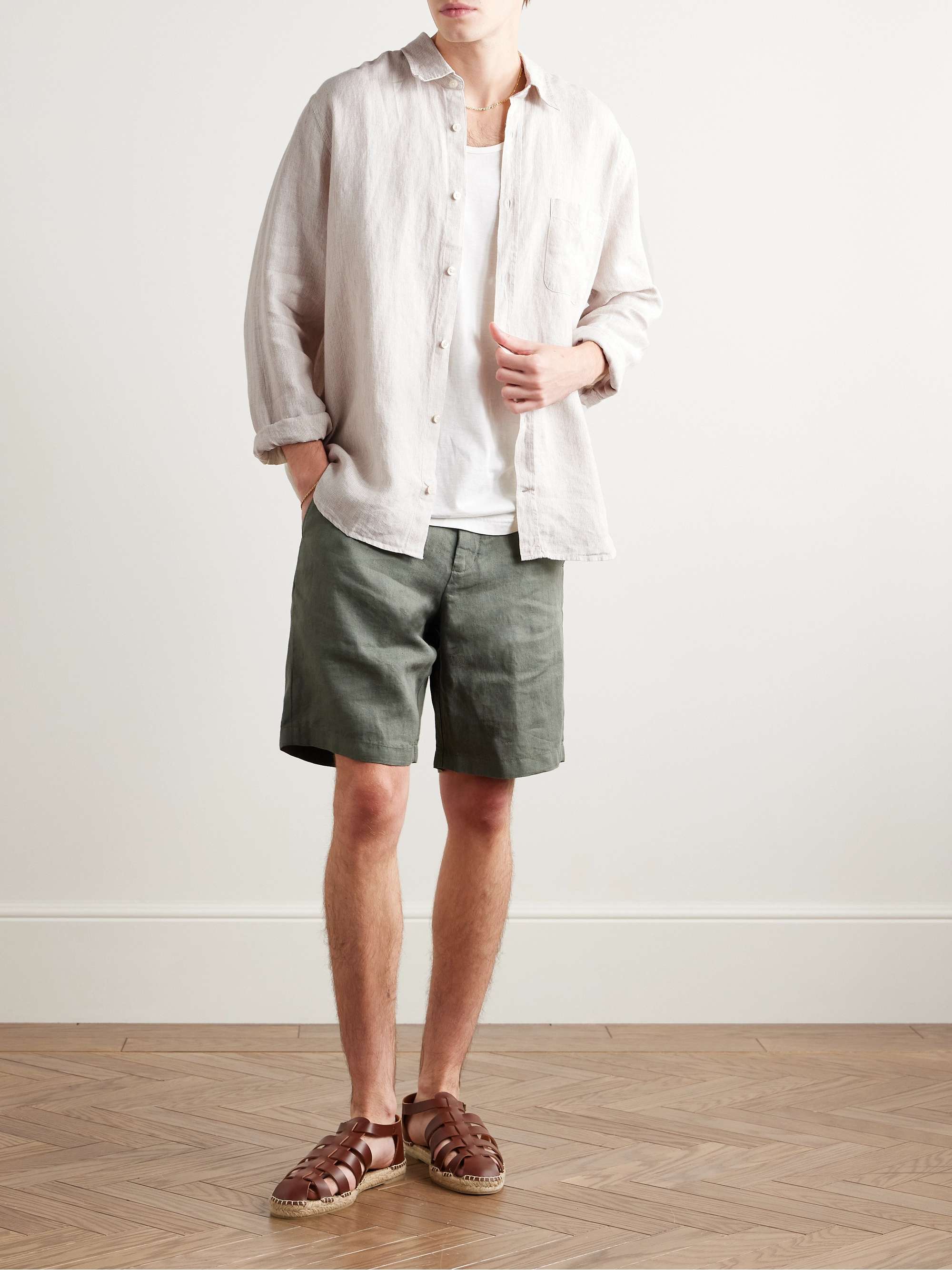 Telles Slim-Fit Striped Linen Shirt view