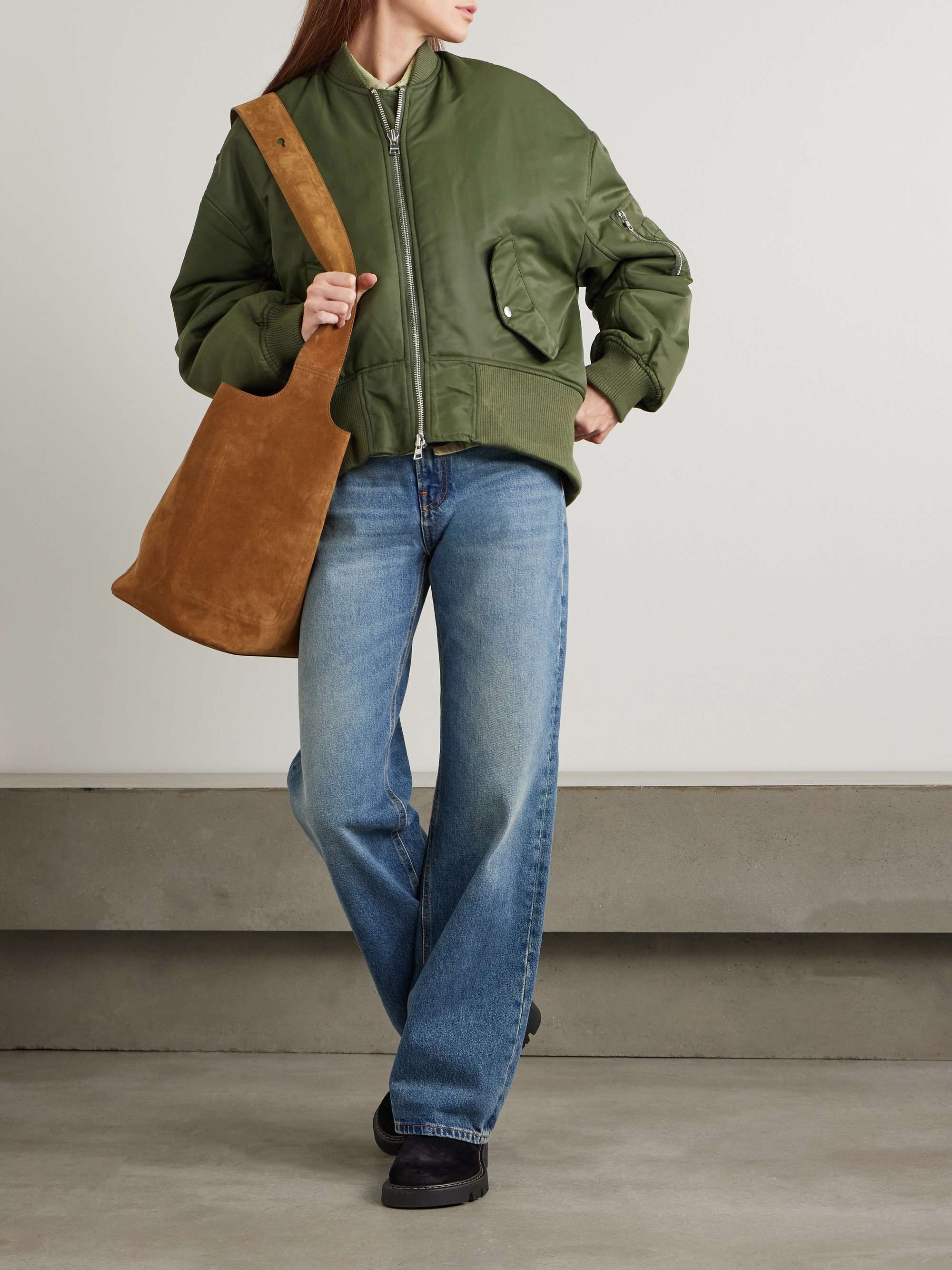 Oversized shell bomber jacket view