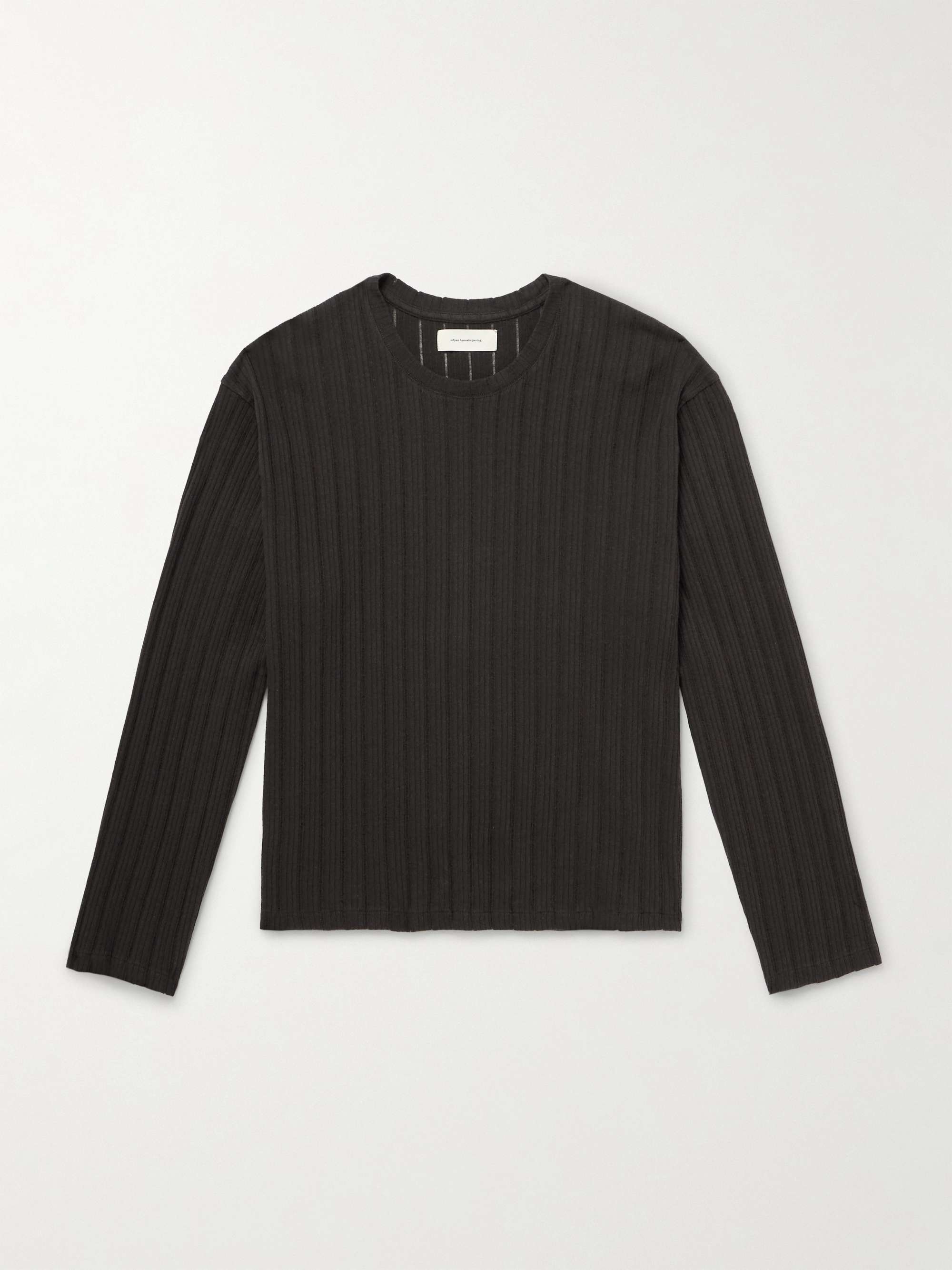 Ribbed Organic Cotton and Linen-Blend Sweater view