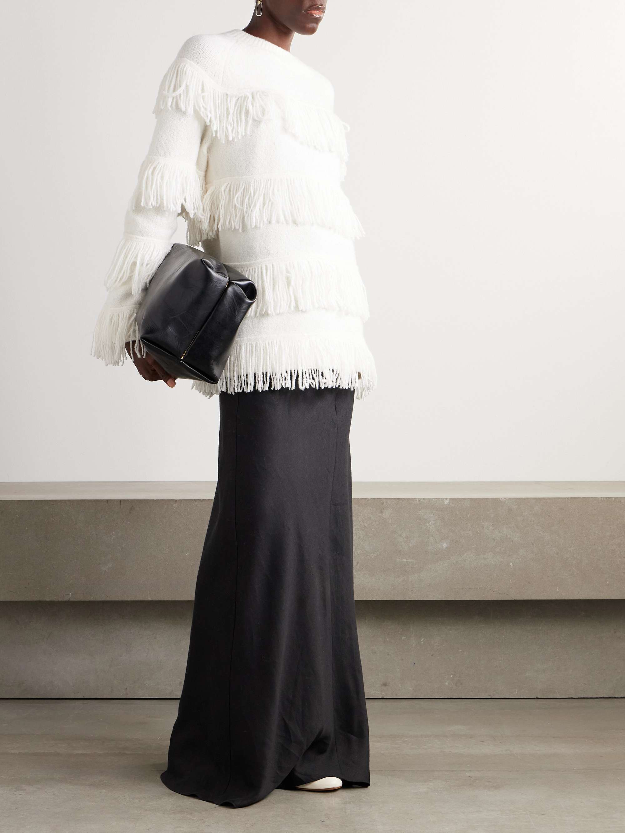 Agneta fringed cashmere-blend bouclé sweater view
