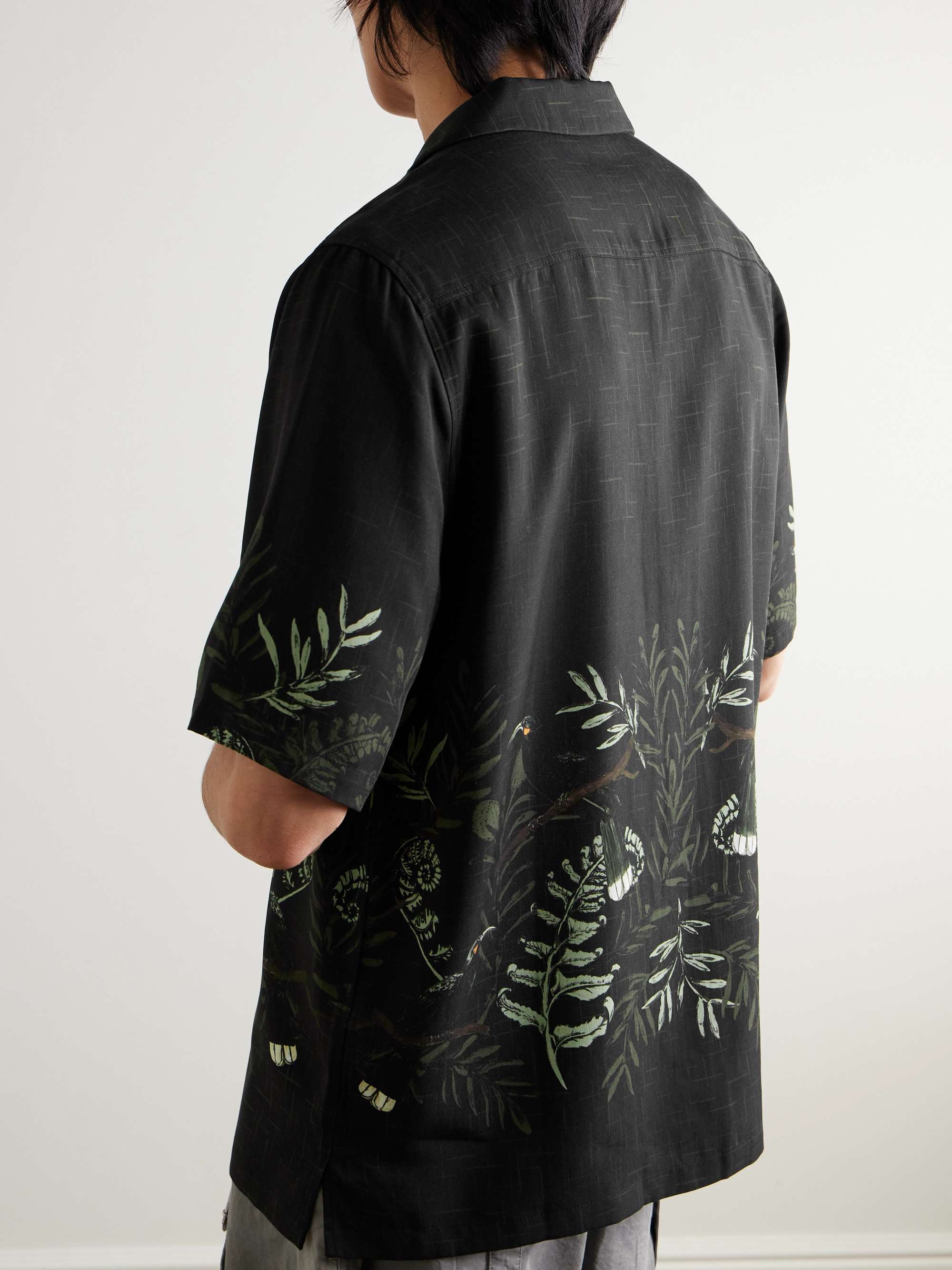 Camp-Collar Printed Lyocell-Twill Shirt view