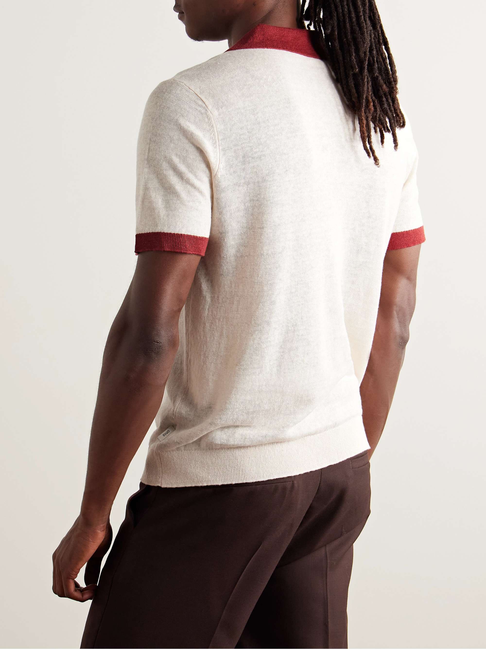 Johnny Two-Tone Linen Polo Shirt view