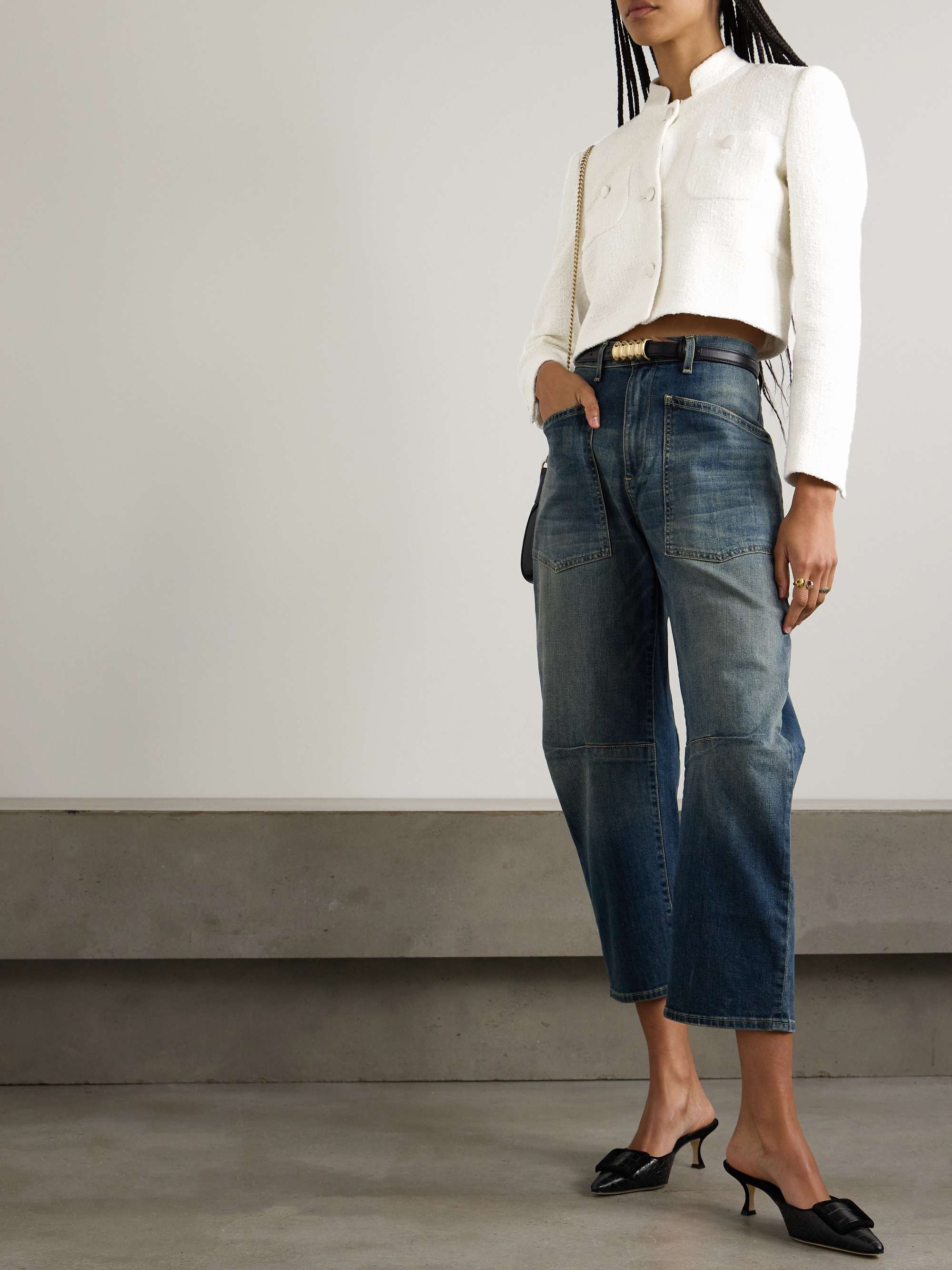 Raja cropped cotton-tweed jacket view
