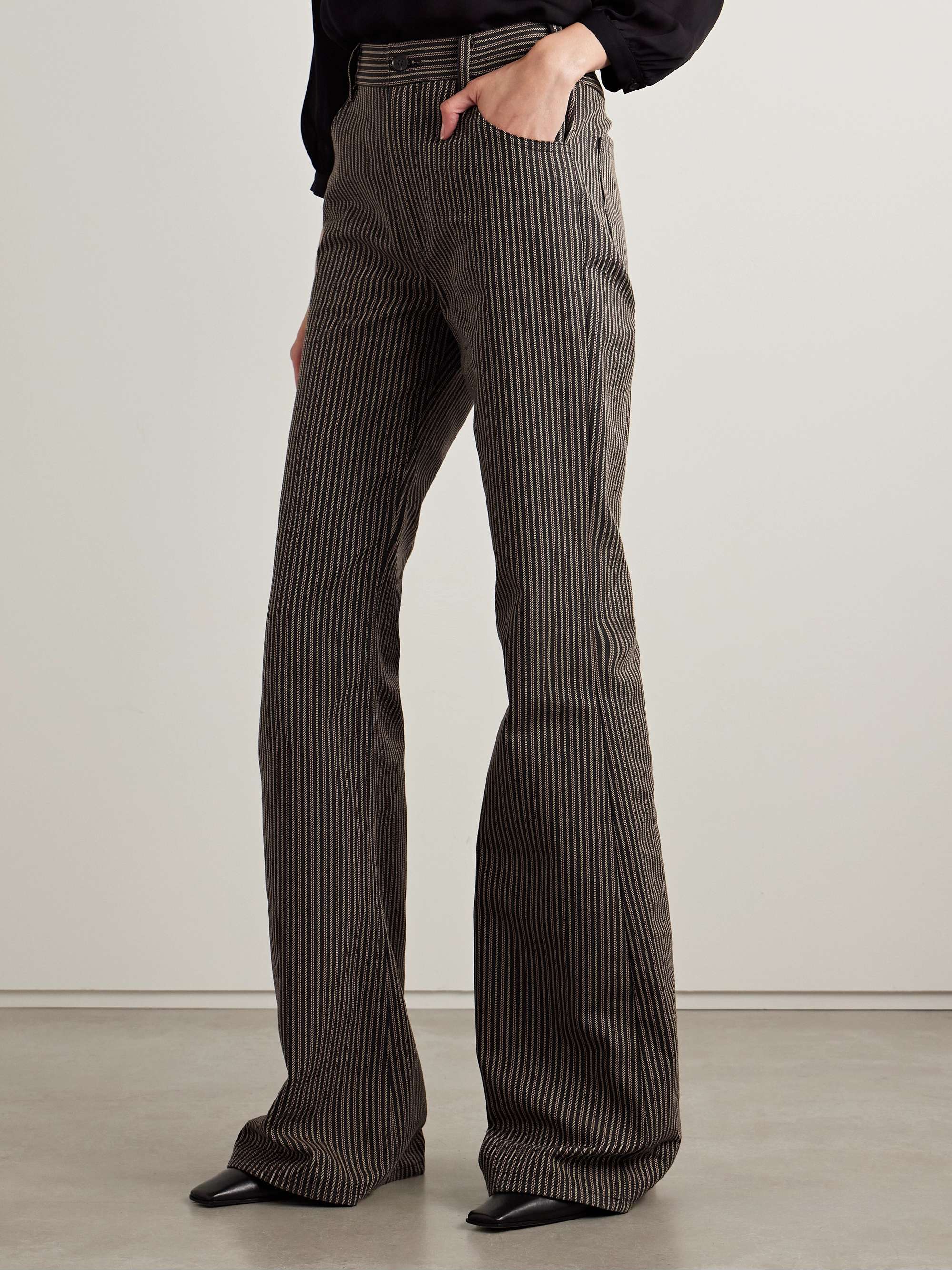 Roe striped cotton-twill flared pants view
