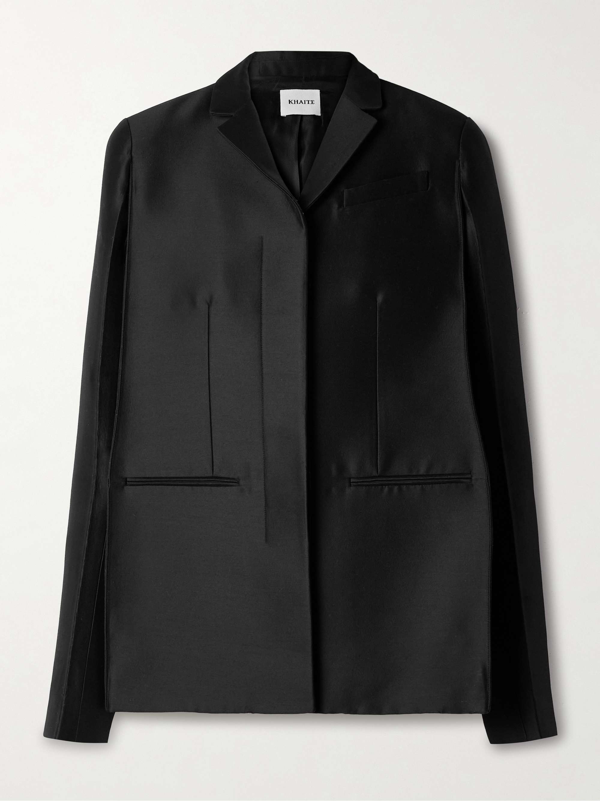 Crittan wool and silk-blend faille blazer view