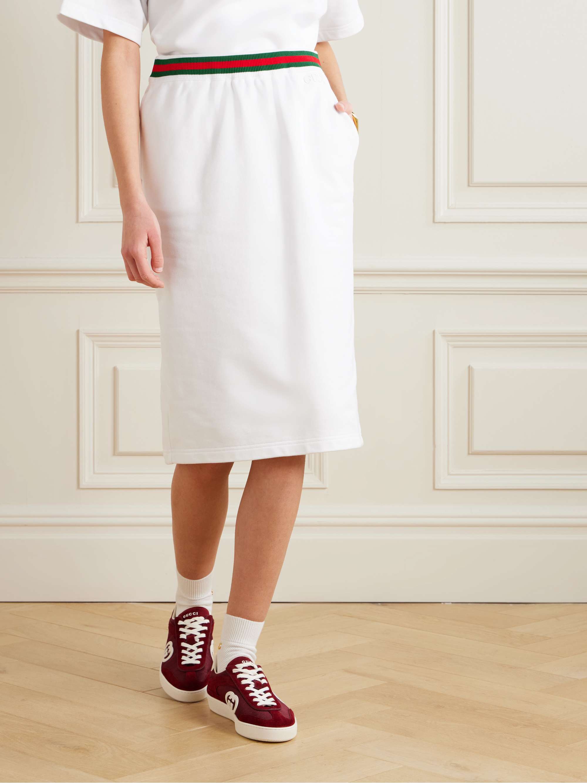 Striped cotton-jersey skirt view