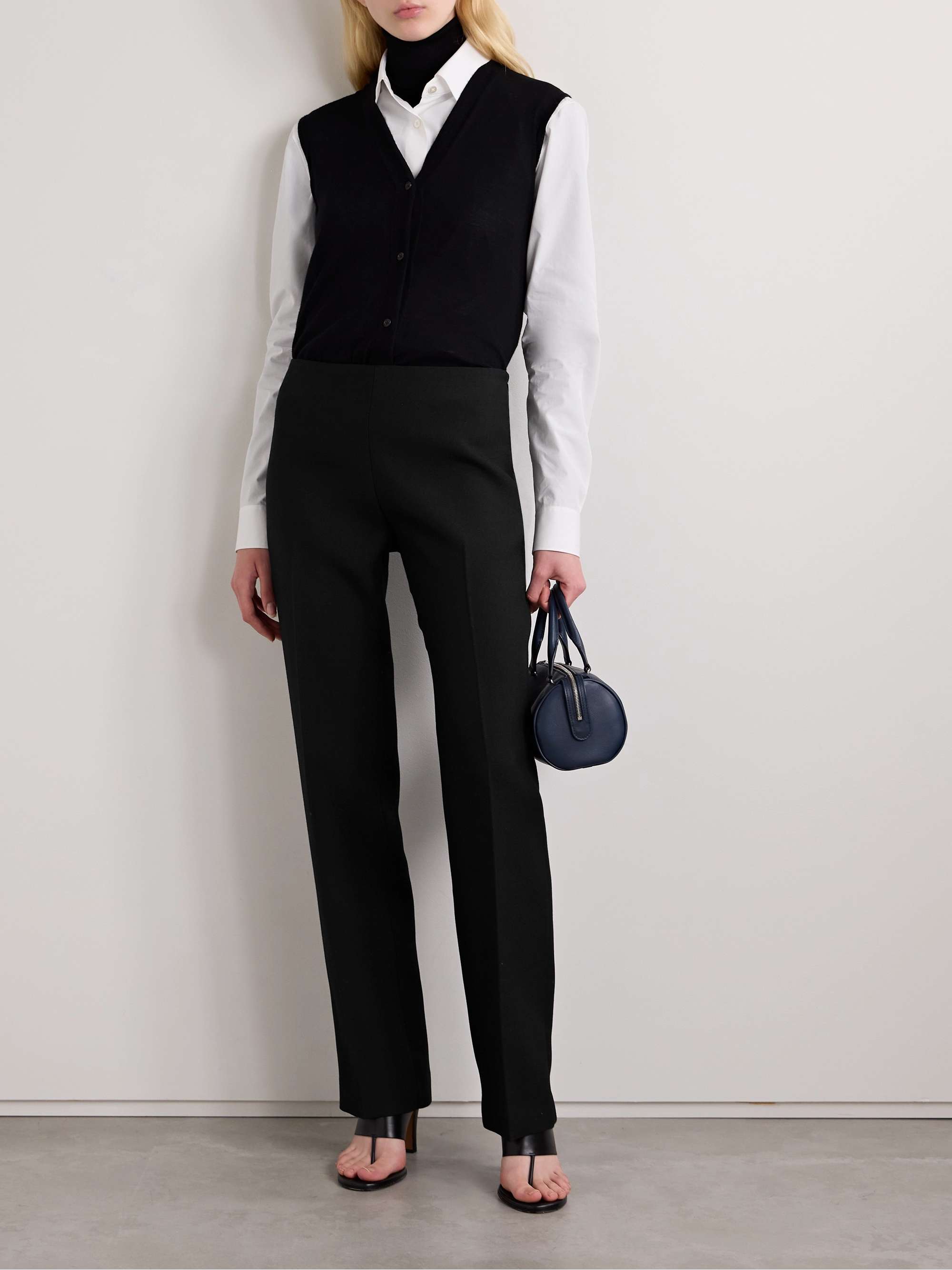 Vesco wool-crepe straight-leg pants view