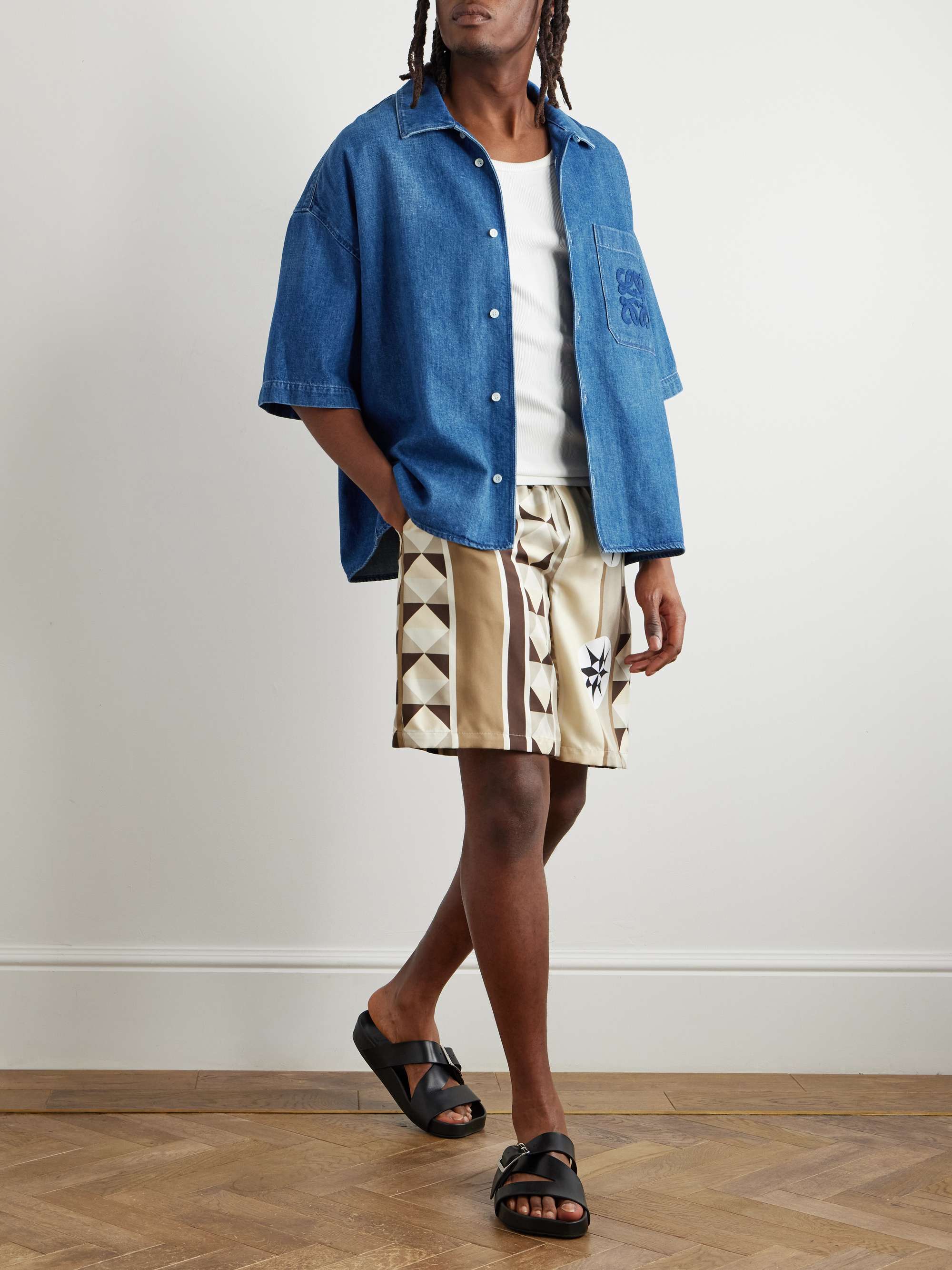 + Paula's Ibiza Logo-Embroidered Denim Shirt view