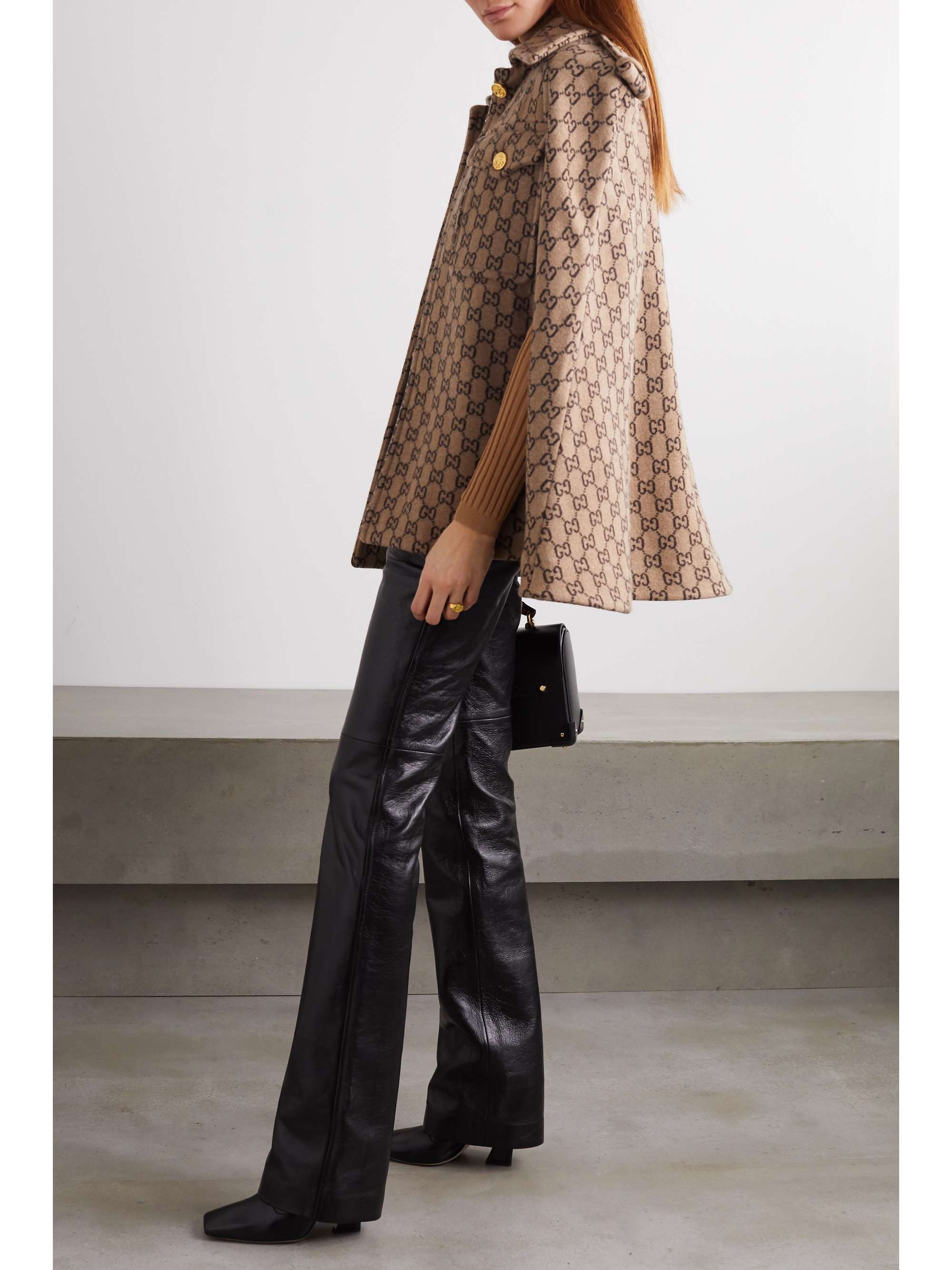 Wool-jacquard cape view