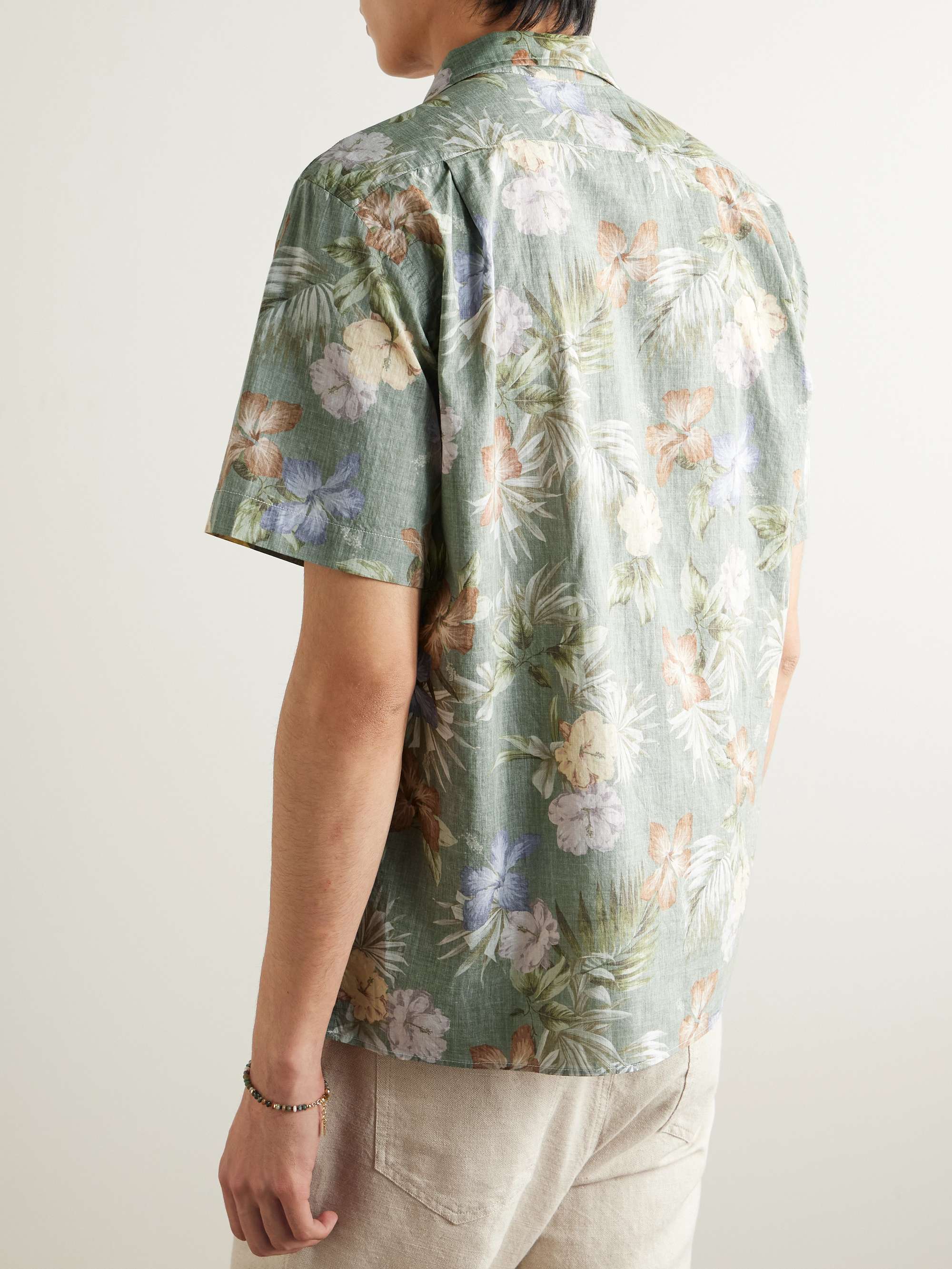 Convertible-Collar Printed Cotton-Voile Shirt view
