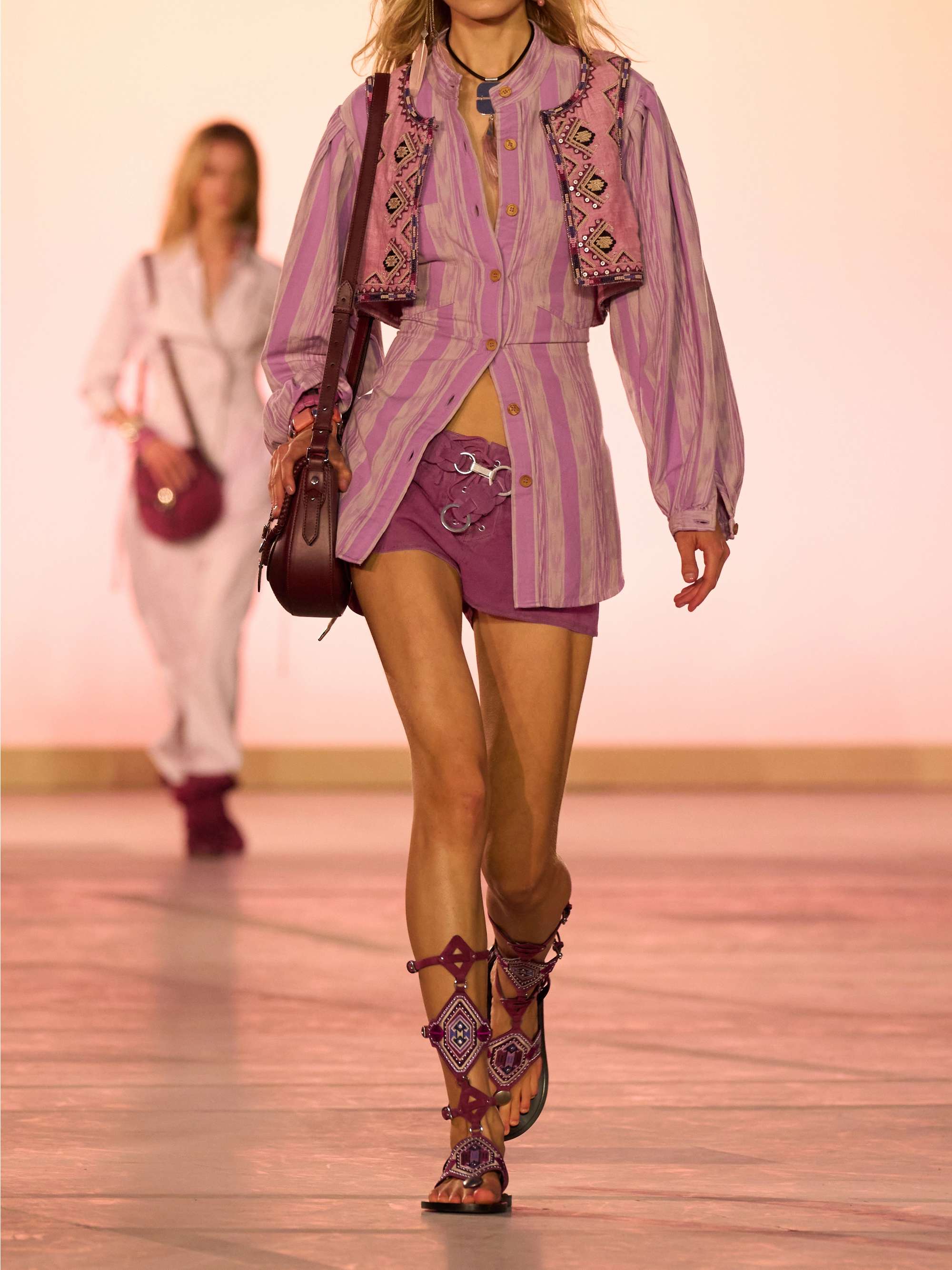Vanel lace-up suede shorts view